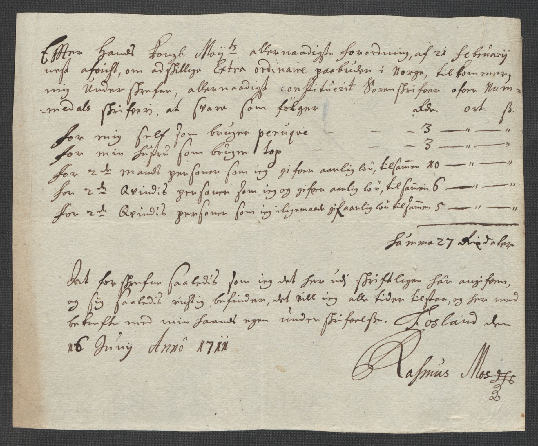 Rentekammeret inntil 1814, Reviderte regnskaper, Fogderegnskap, AV/RA-EA-4092/R64/L4432: Fogderegnskap Namdal, 1711, s. 377