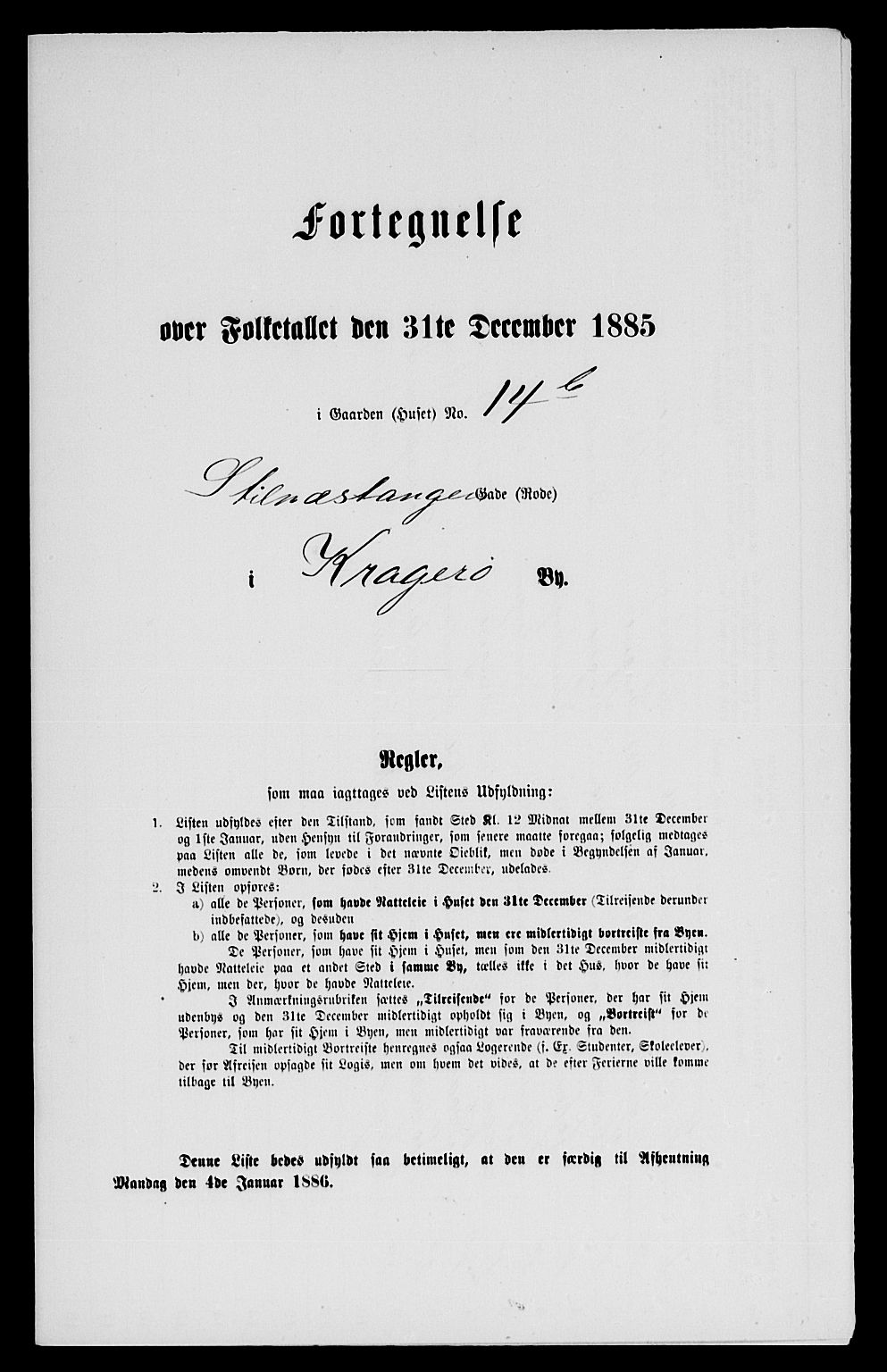 SAKO, Folketelling 1885 for 0801 Kragerø kjøpstad, 1885, s. 30