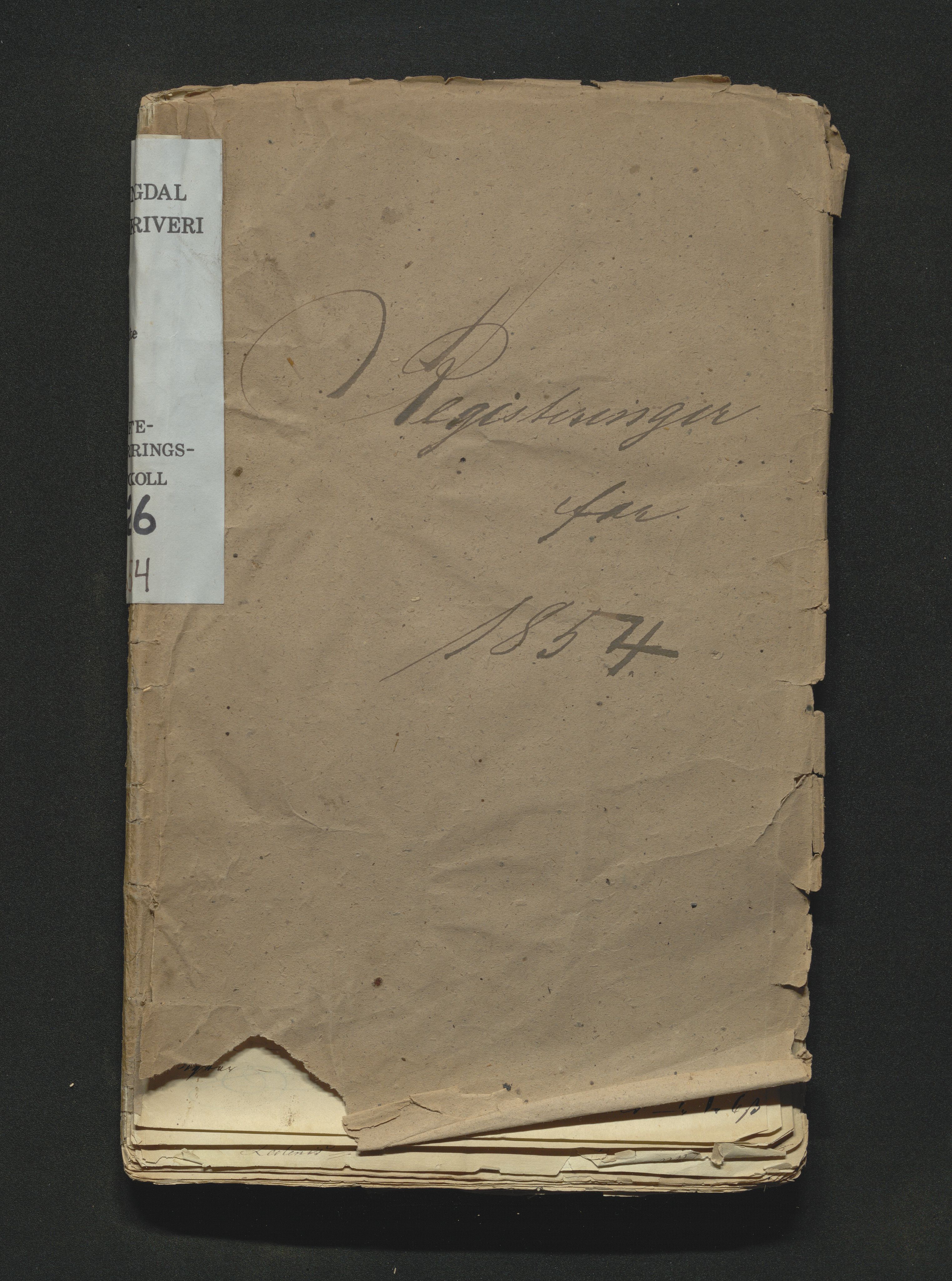 Hallingdal sorenskriveri, SAKO/A-121/H/Hb/Hbb/Hbba/L0026: Skifteregistreringsprotokoll, Sorenskriveriet, 1854