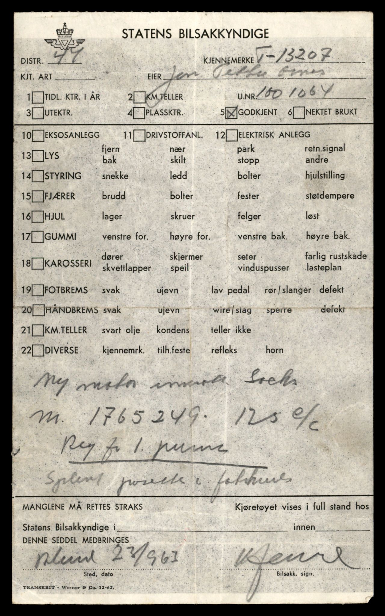 Møre og Romsdal vegkontor - Ålesund trafikkstasjon, AV/SAT-A-4099/F/Fe/L0038: Registreringskort for kjøretøy T 13180 - T 13360, 1927-1998, s. 463