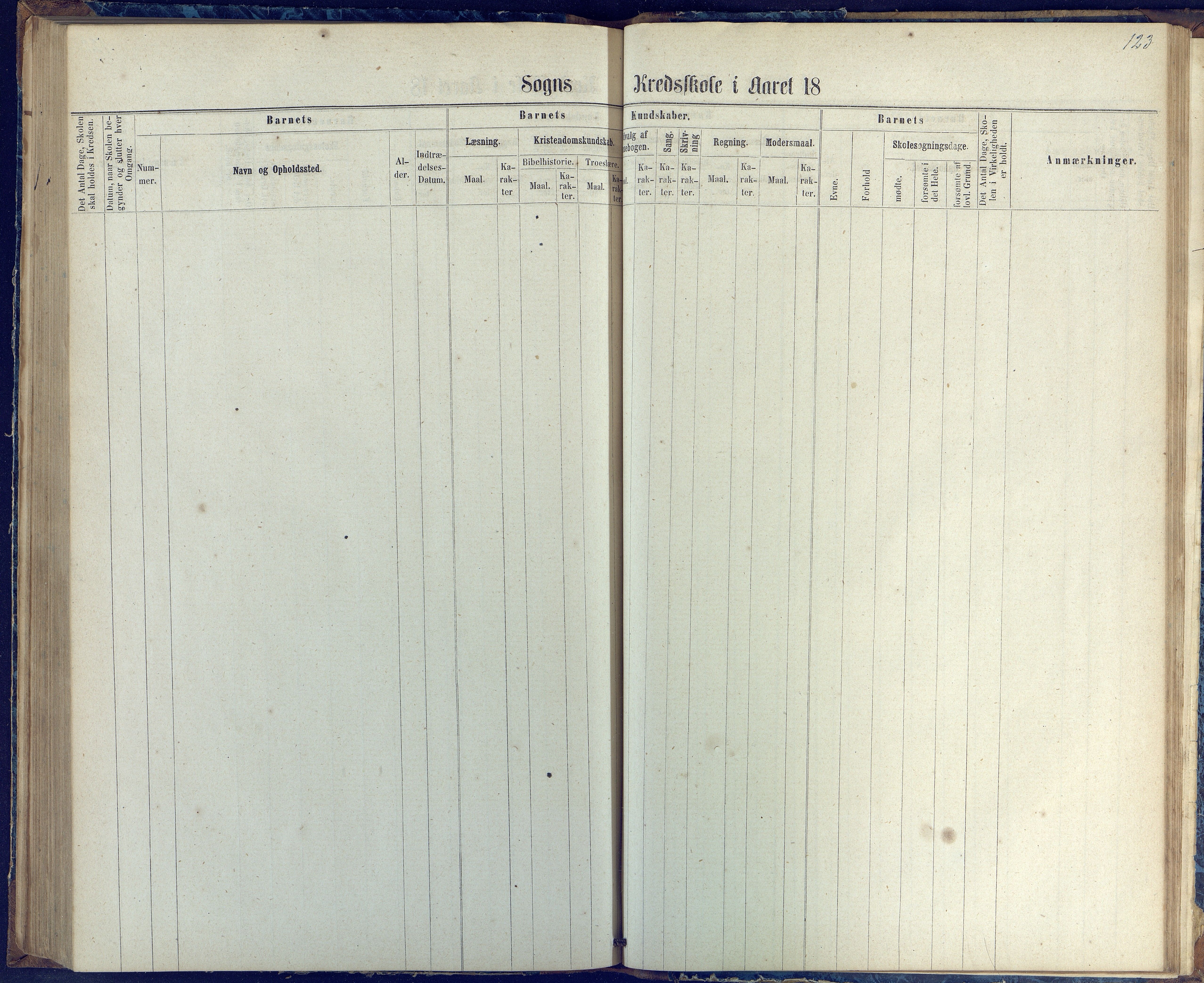 Øyestad kommune frem til 1979, AAKS/KA0920-PK/06/06G/L0002: Skoleprotokoll, 1863-1875, s. 123
