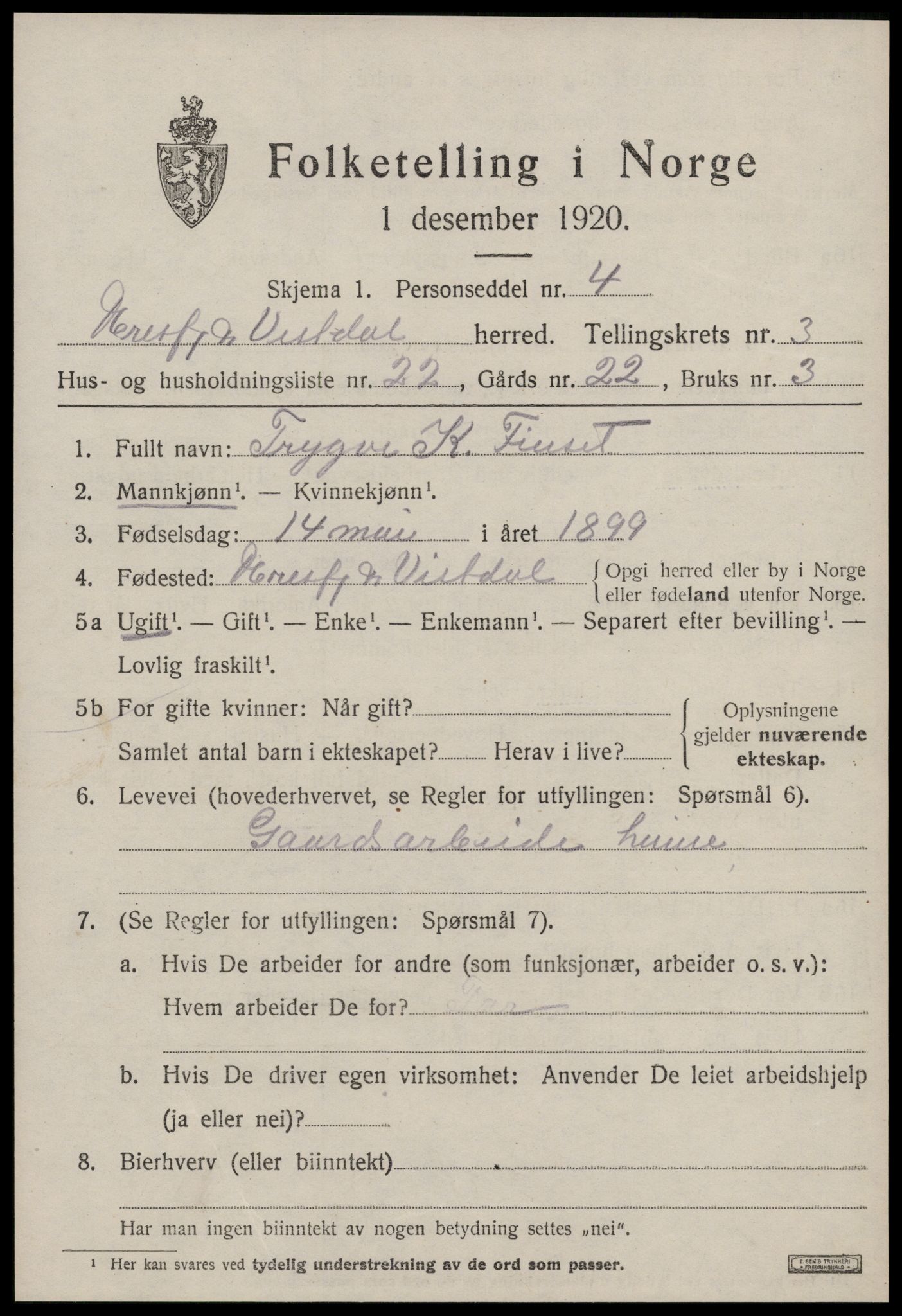 SAT, Folketelling 1920 for 1542 Eresfjord og Vistdal herred, 1920, s. 1971