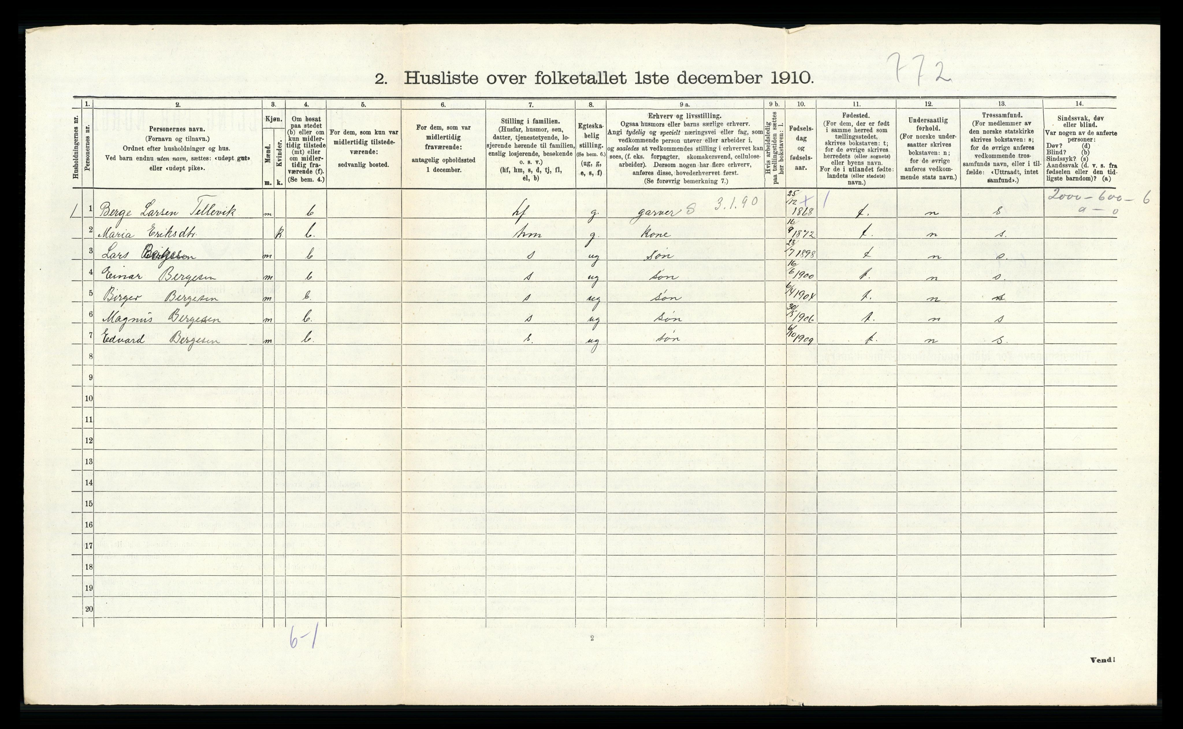 RA, Folketelling 1910 for 1254 Hamre herred, 1910, s. 877