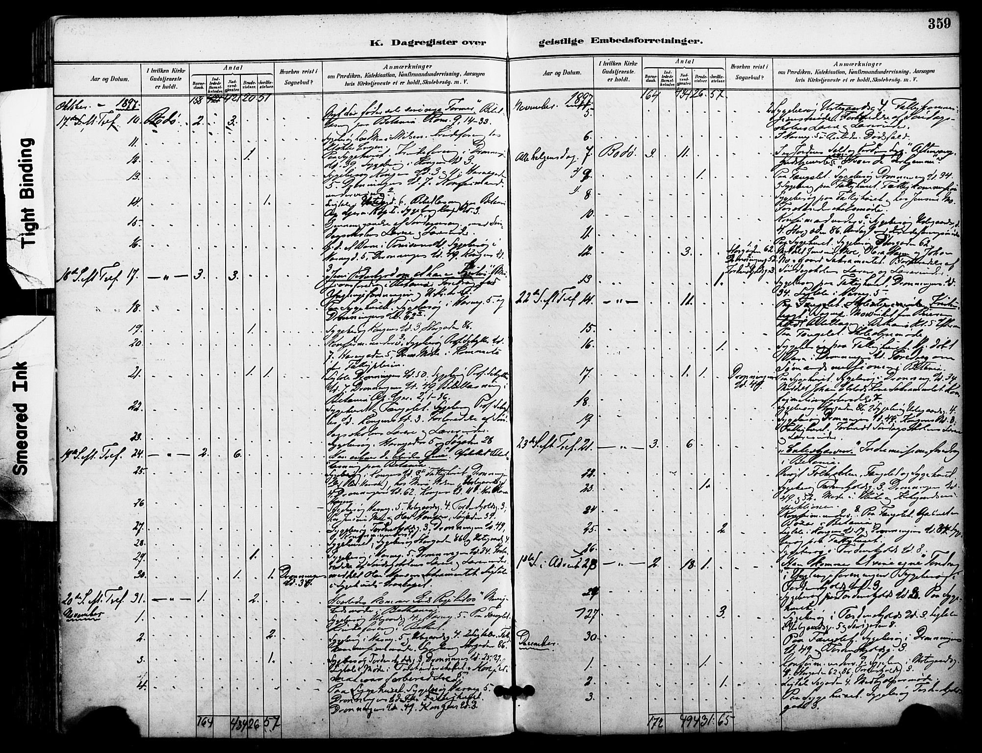Ministerialprotokoller, klokkerbøker og fødselsregistre - Nordland, AV/SAT-A-1459/801/L0010: Ministerialbok nr. 801A10, 1888-1899, s. 359