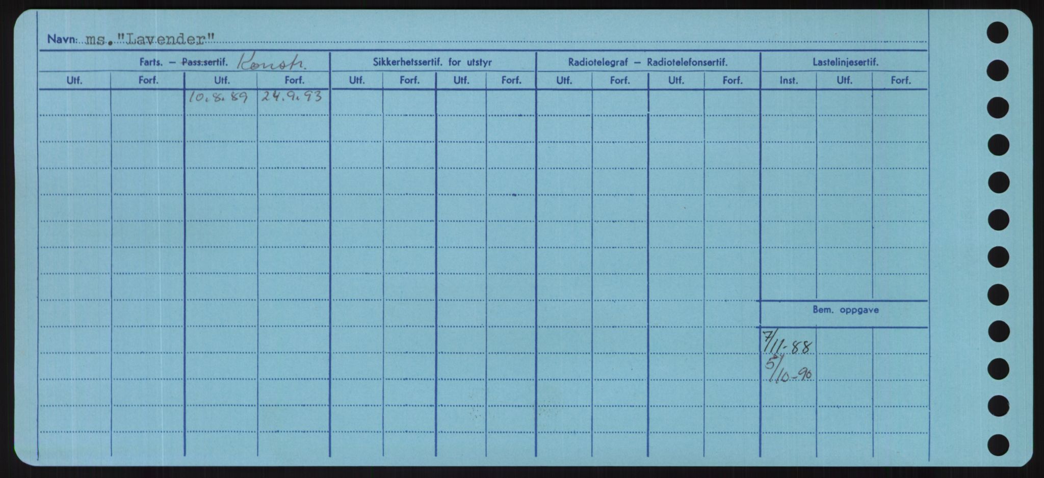 Sjøfartsdirektoratet med forløpere, Skipsmålingen, RA/S-1627/H/Hd/L0022: Fartøy, L-Lia, s. 258