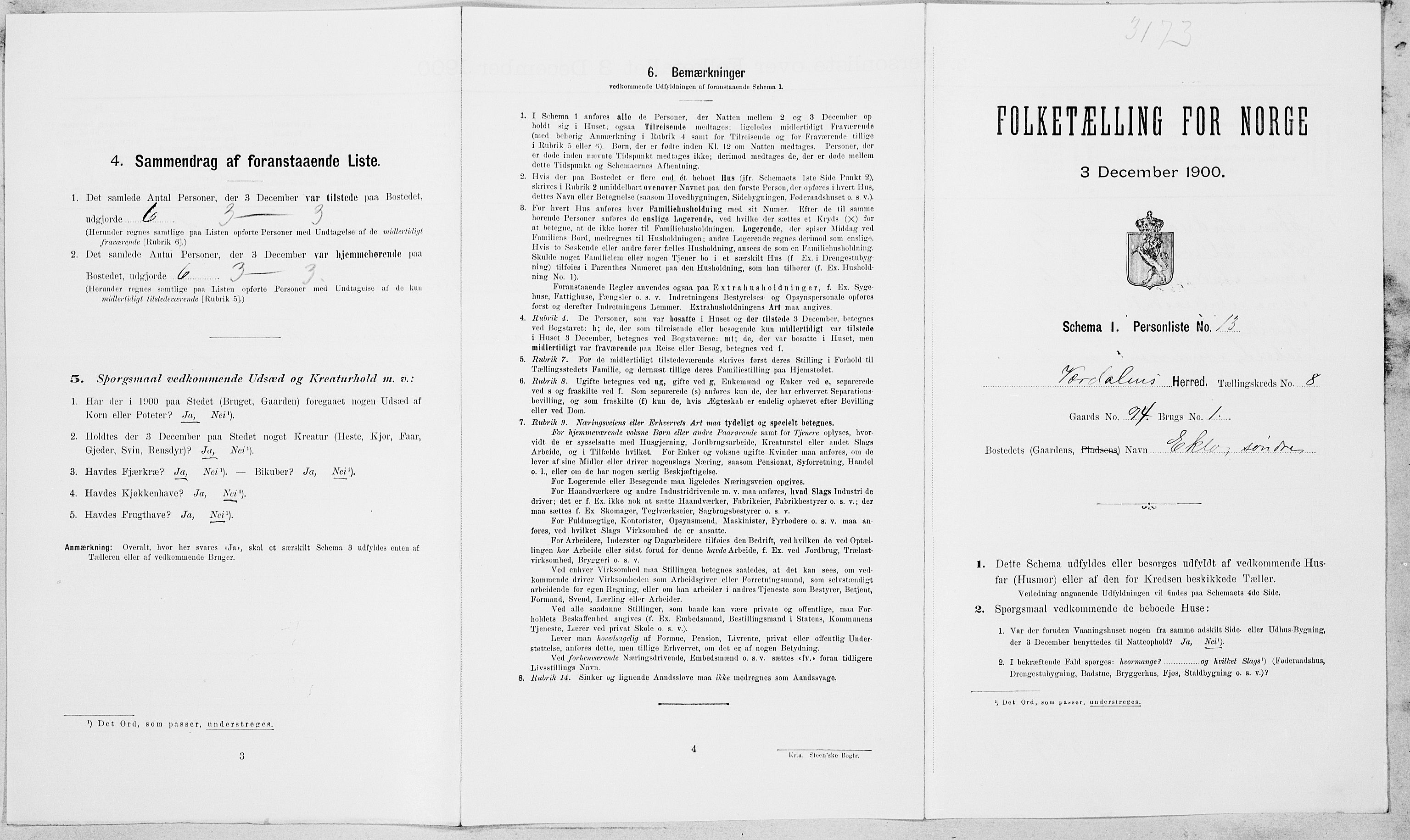 SAT, Folketelling 1900 for 1721 Verdal herred, 1900, s. 1157