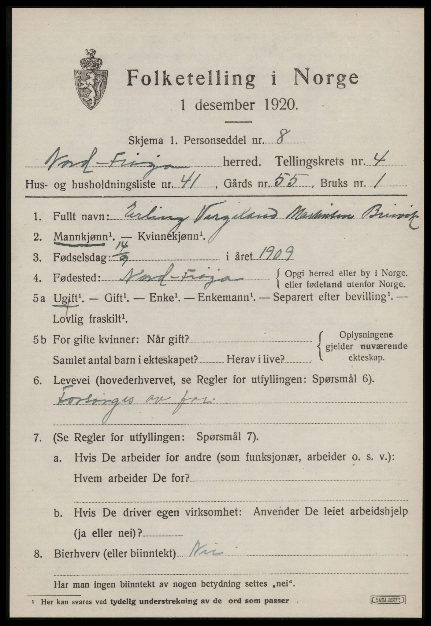SAT, Folketelling 1920 for 1620 Nord-Frøya herred, 1920, s. 8625