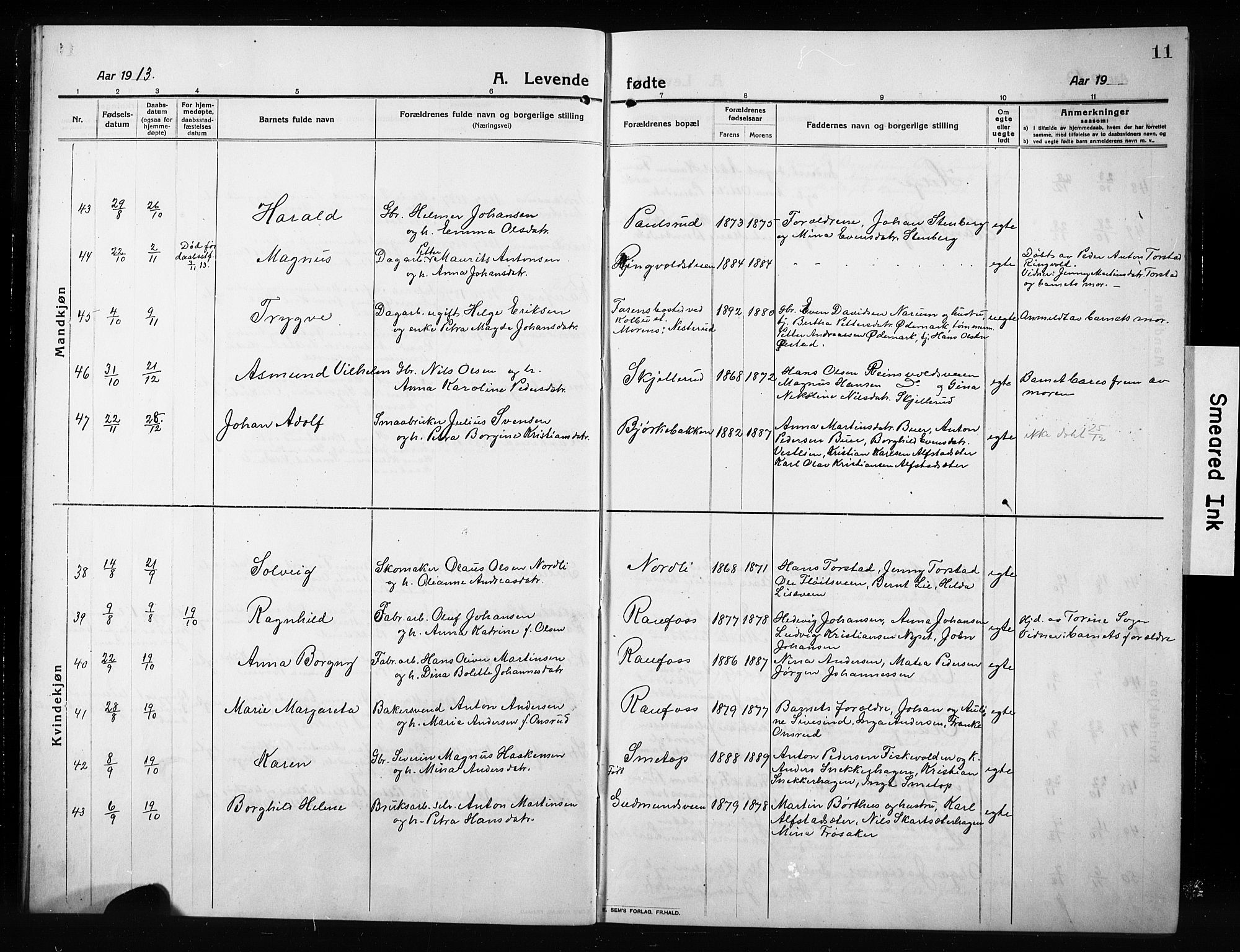 Vestre Toten prestekontor, AV/SAH-PREST-108/H/Ha/Hab/L0012: Klokkerbok nr. 12, 1909-1928, s. 11