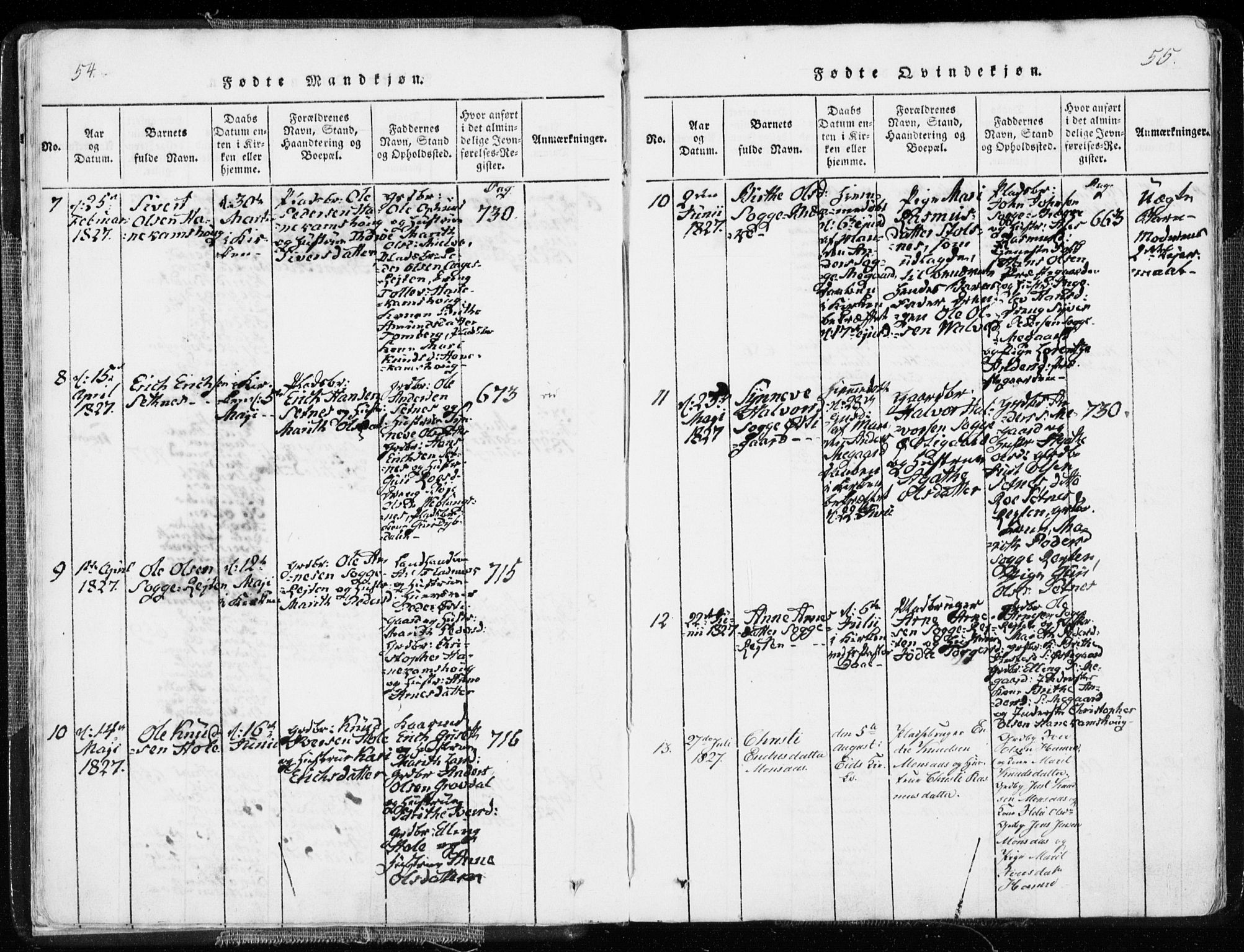 Ministerialprotokoller, klokkerbøker og fødselsregistre - Møre og Romsdal, AV/SAT-A-1454/544/L0571: Ministerialbok nr. 544A04, 1818-1853, s. 54-55