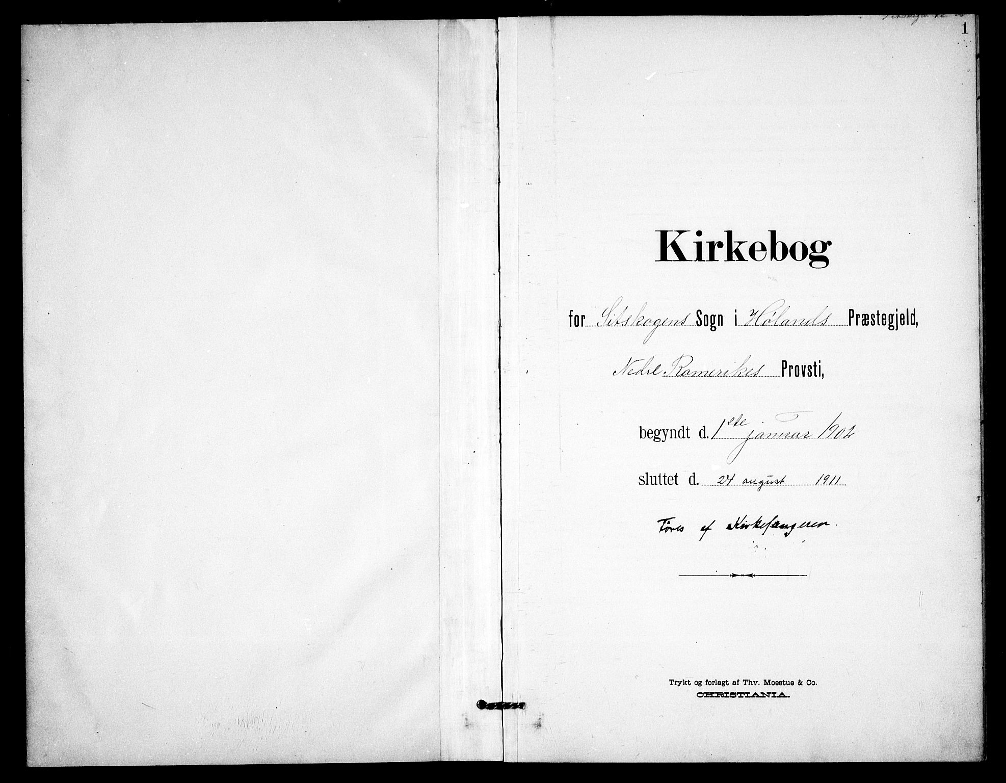 Høland prestekontor Kirkebøker, AV/SAO-A-10346a/G/Gc/L0001: Klokkerbok nr. III 1, 1902-1911, s. 1