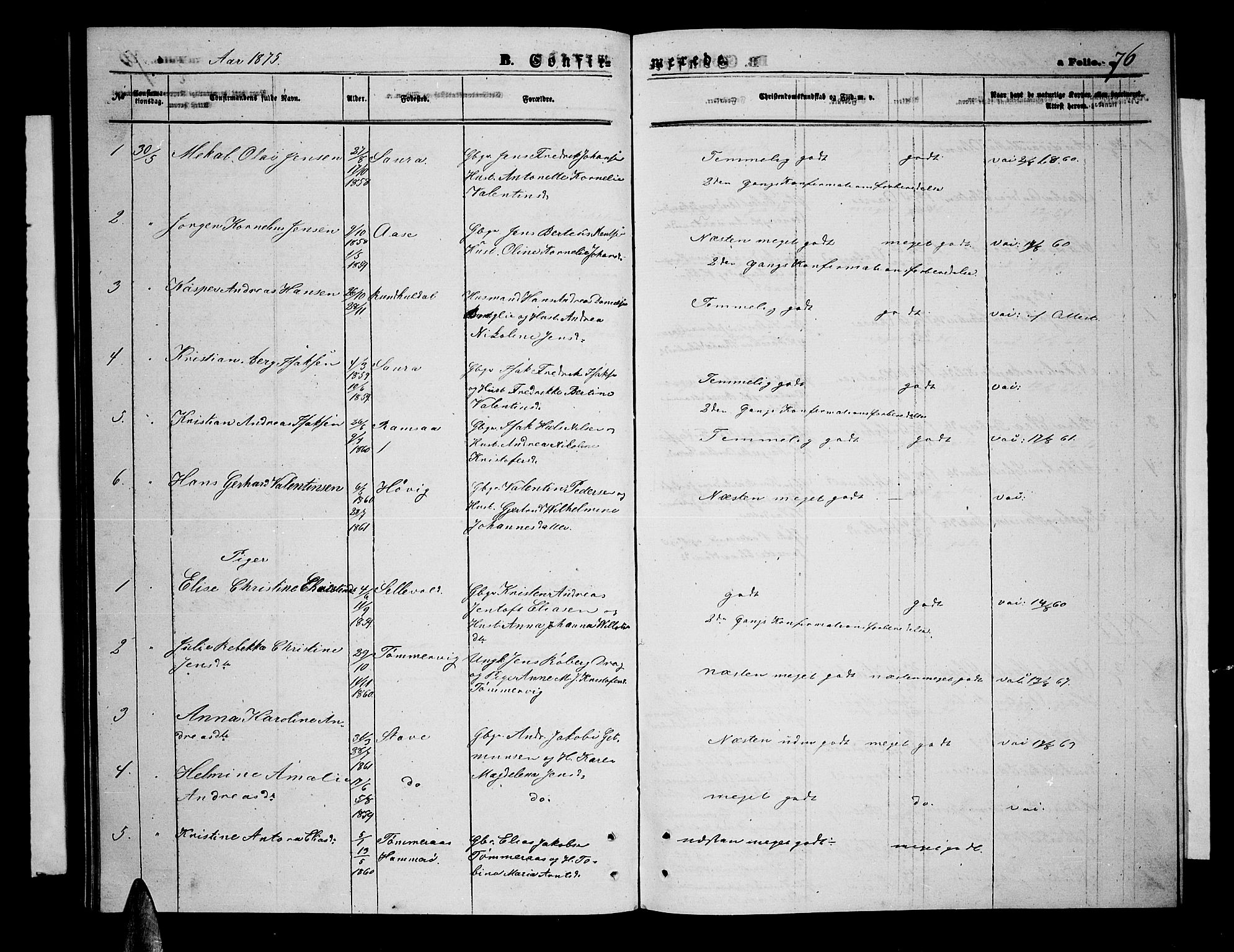 Ministerialprotokoller, klokkerbøker og fødselsregistre - Nordland, AV/SAT-A-1459/897/L1412: Klokkerbok nr. 897C02, 1867-1886, s. 76