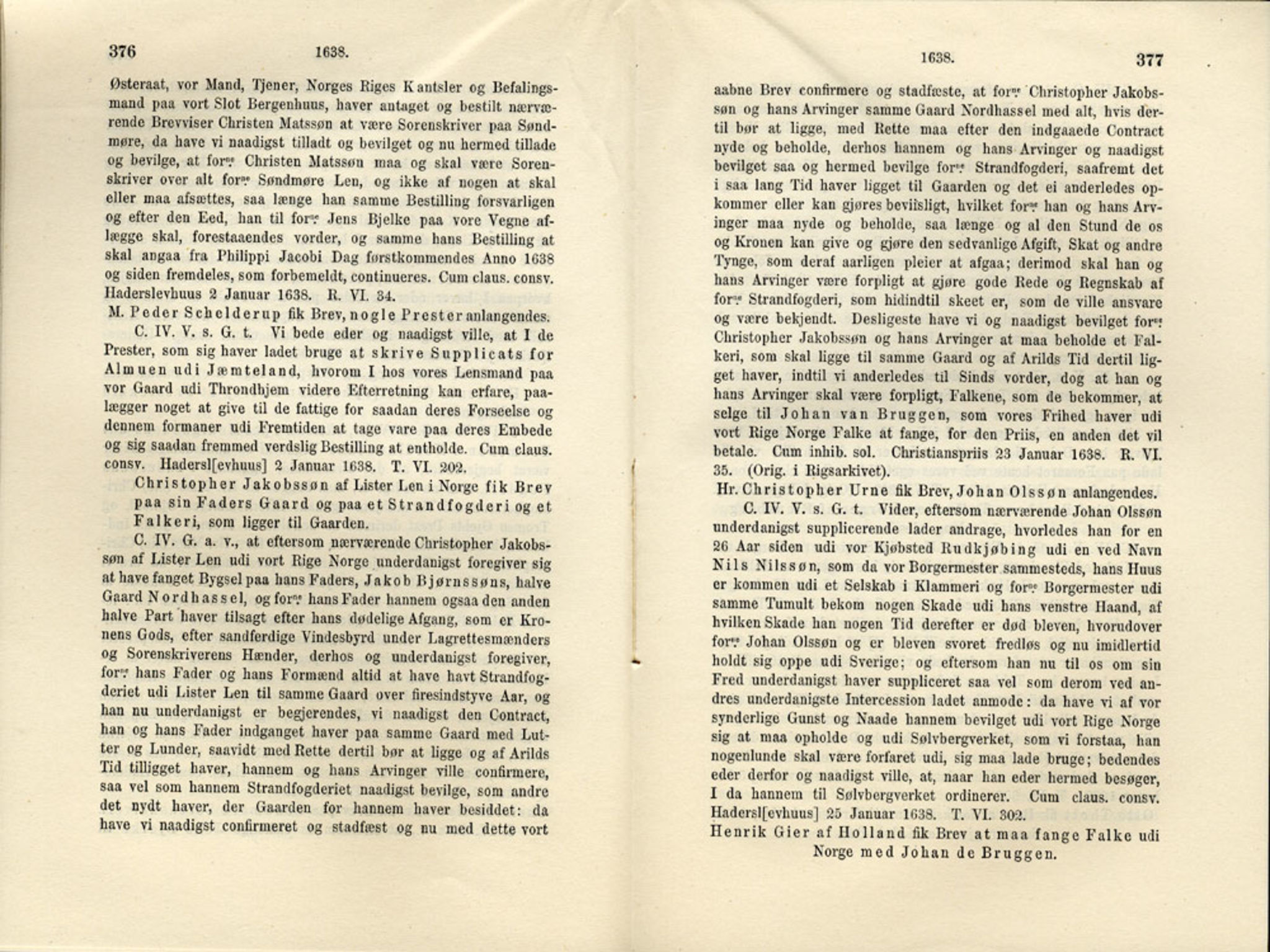 Publikasjoner utgitt av Det Norske Historiske Kildeskriftfond, PUBL/-/-/-: Norske Rigs-Registranter, bind 7, 1635-1640, s. 376-377