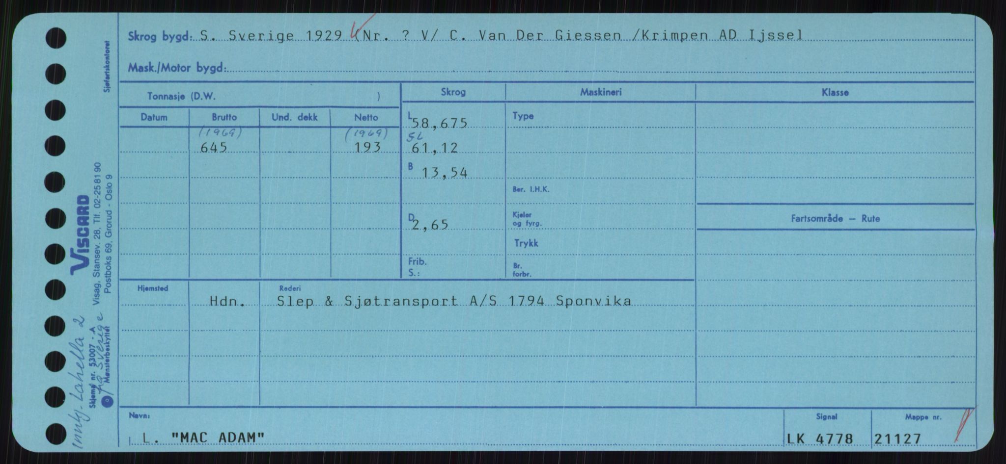 Sjøfartsdirektoratet med forløpere, Skipsmålingen, AV/RA-S-1627/H/Hc/L0001: Lektere, A-Y, s. 295