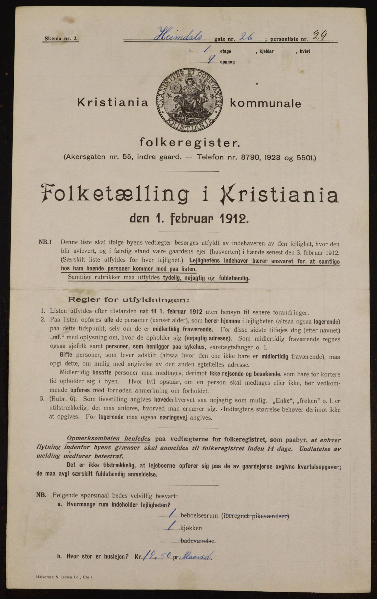 OBA, Kommunal folketelling 1.2.1912 for Kristiania, 1912, s. 37286