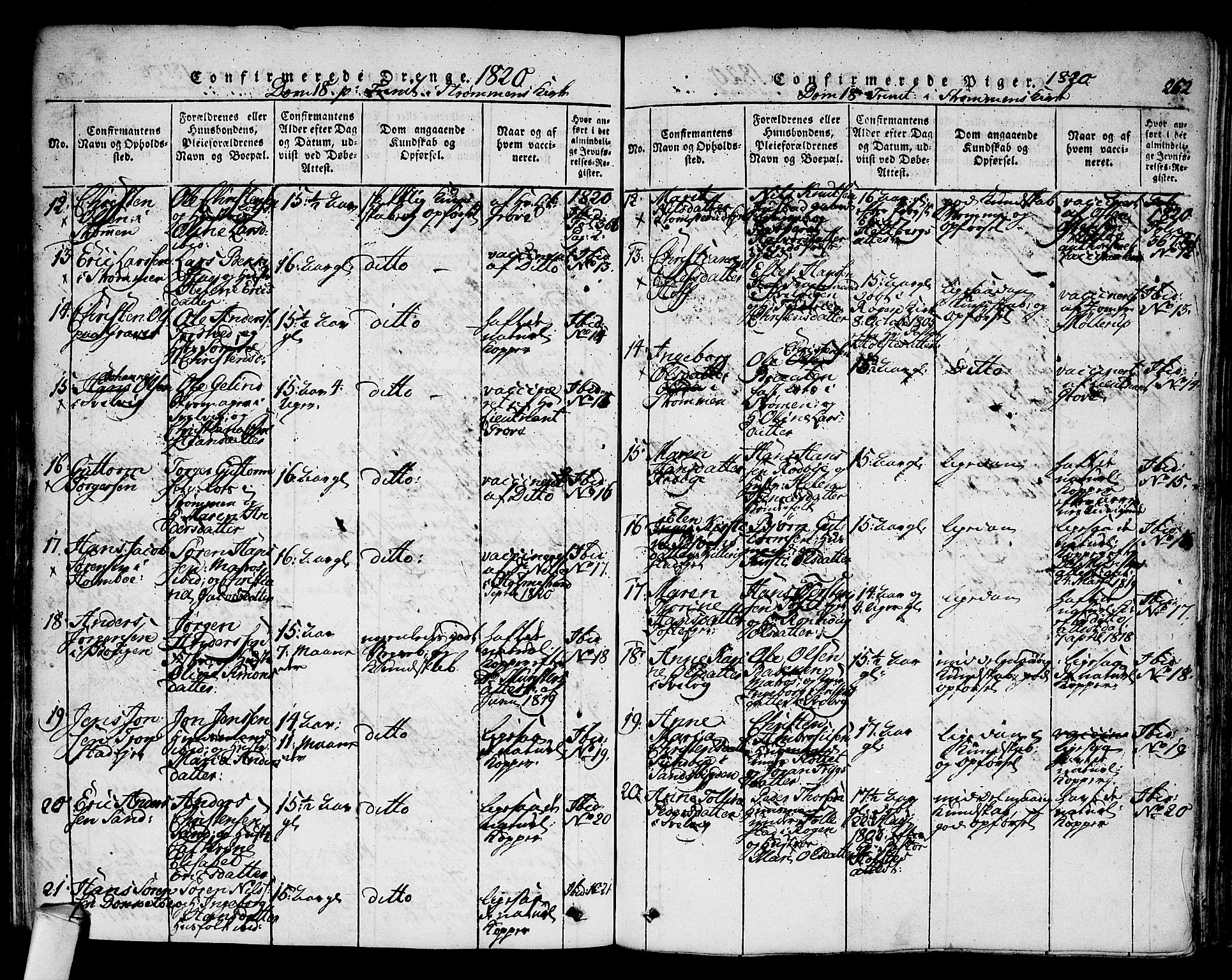 Hurum kirkebøker, AV/SAKO-A-229/F/Fa/L0009: Ministerialbok nr. 9, 1816-1826, s. 262
