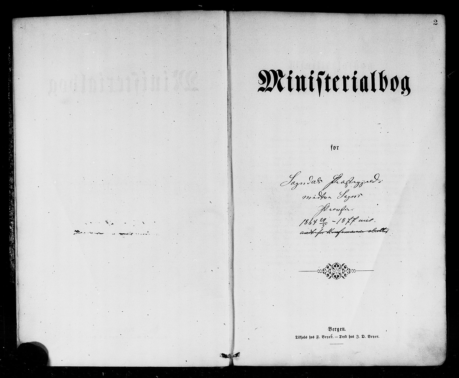 Sogndal sokneprestembete, SAB/A-81301/H/Haa/Haaa/L0014: Ministerialbok nr. A 14, 1864-1877, s. 2