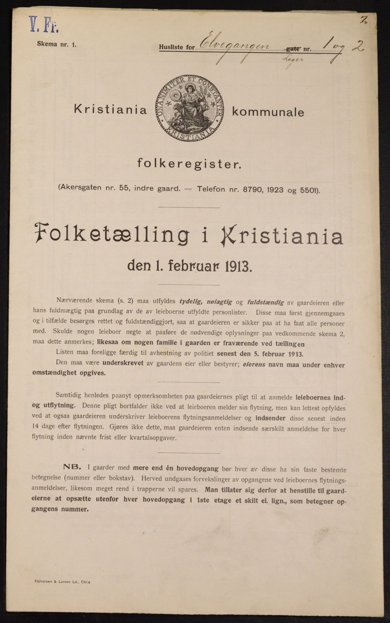 OBA, Kommunal folketelling 1.2.1913 for Kristiania, 1913, s. 20970