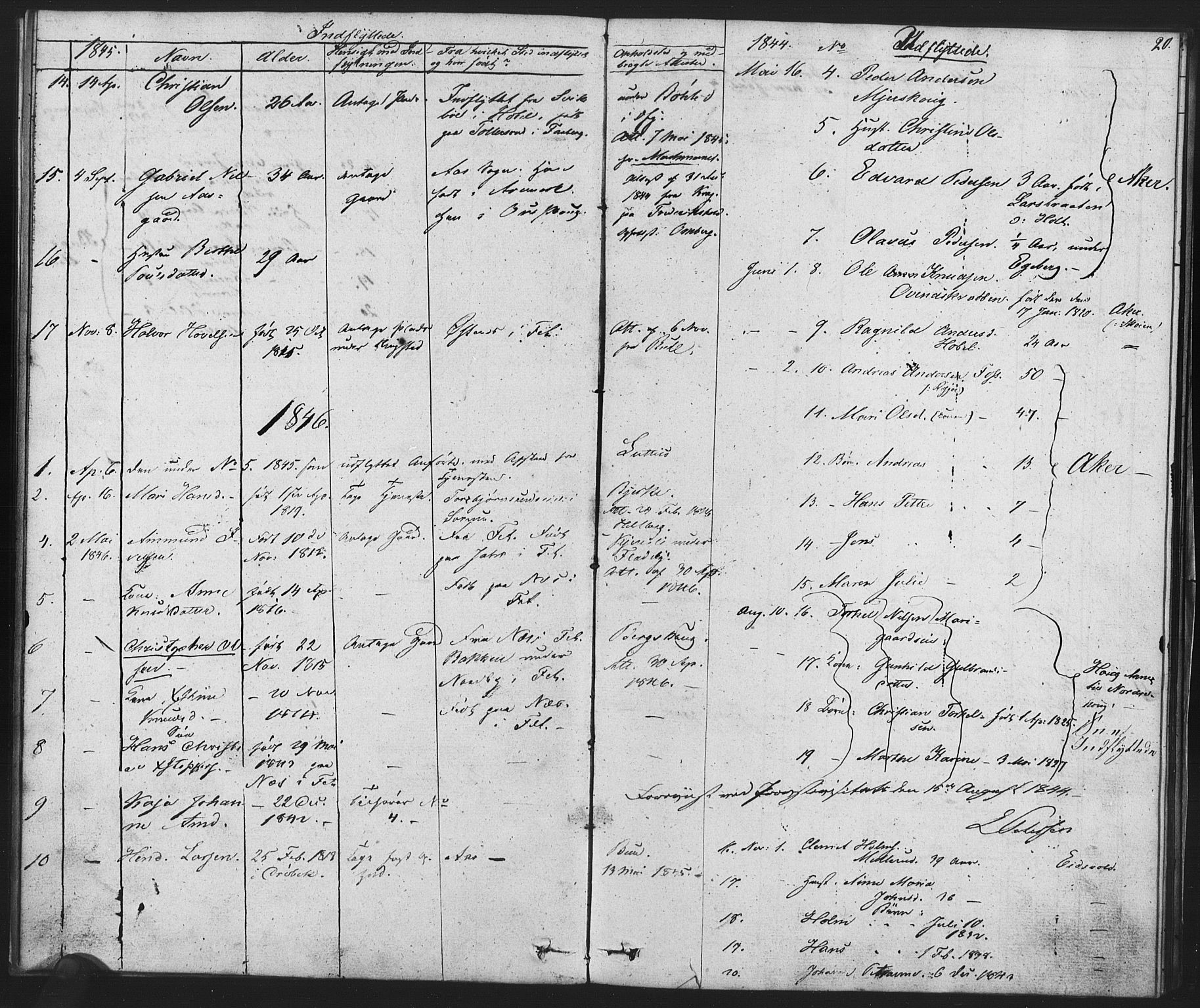 Enebakk prestekontor Kirkebøker, SAO/A-10171c/F/Fa/L0014: Ministerialbok nr. I 14, 1833-1878, s. 20