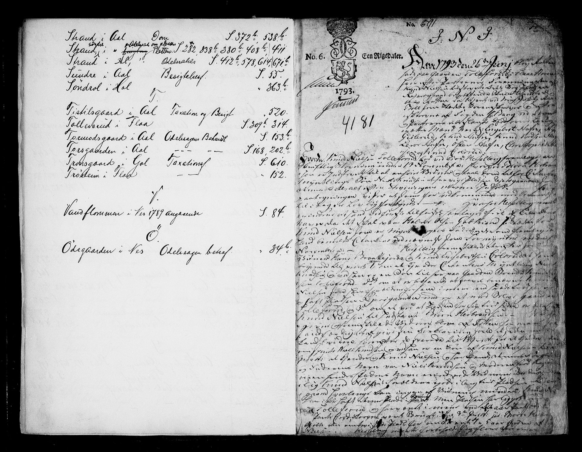 Ringerike og Hallingdal sorenskriveri, AV/SAKO-A-81/F/Fa/Fad/L0012: Tingbok - Hallingdal, 1793-1798, s. 1