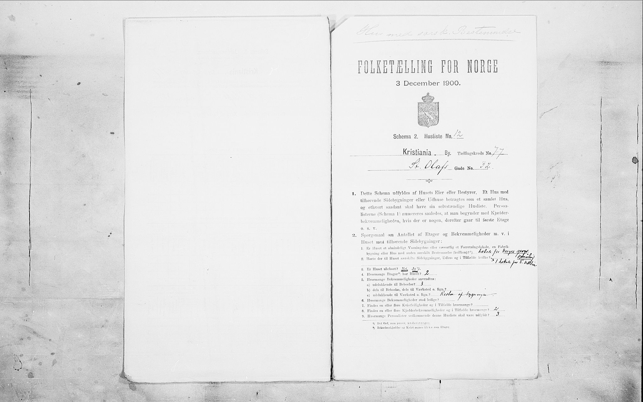 SAO, Folketelling 1900 for 0301 Kristiania kjøpstad, 1900, s. 90096