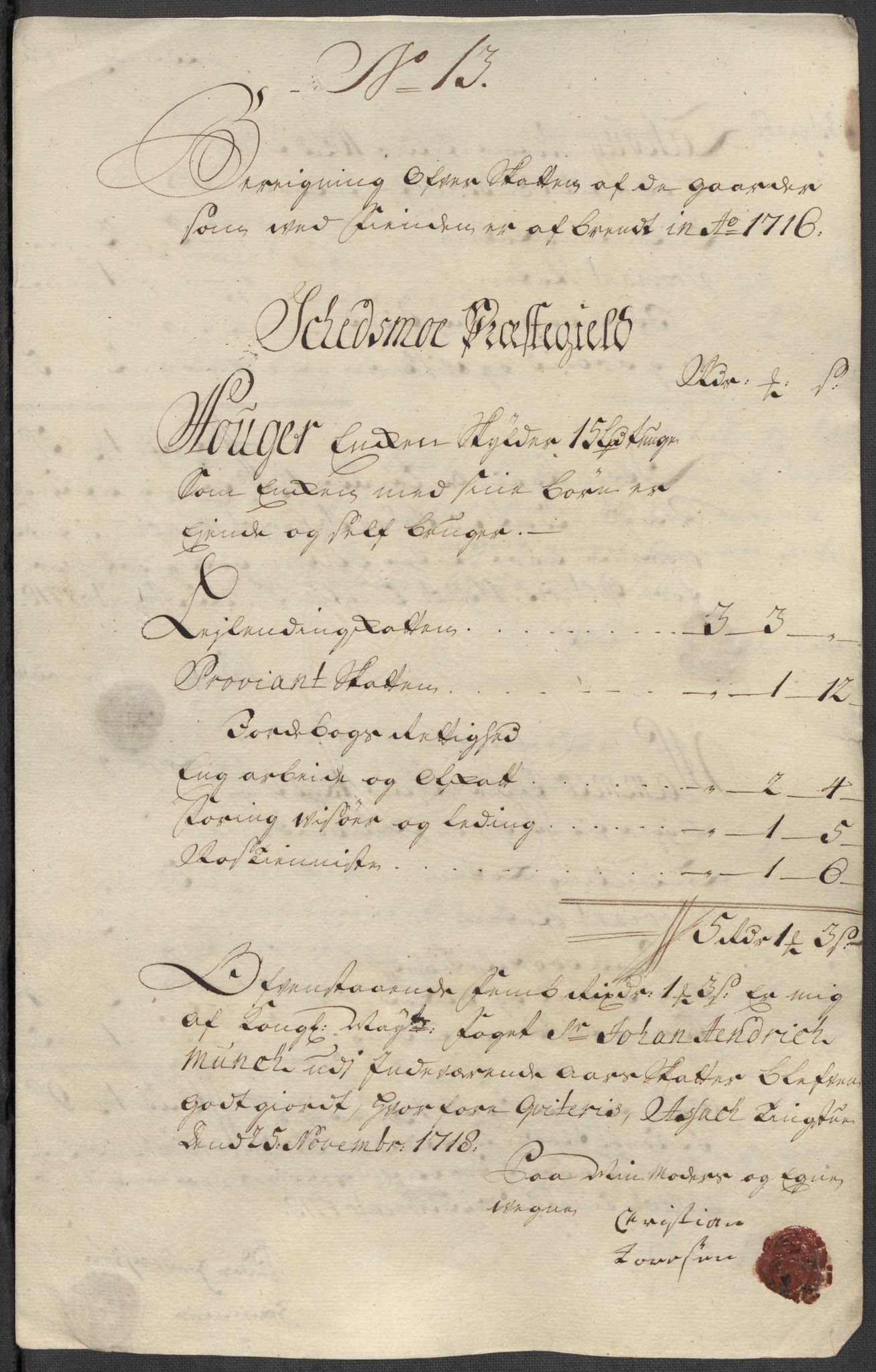 Rentekammeret inntil 1814, Reviderte regnskaper, Fogderegnskap, RA/EA-4092/R11/L0600: Fogderegnskap Nedre Romerike, 1718, s. 257