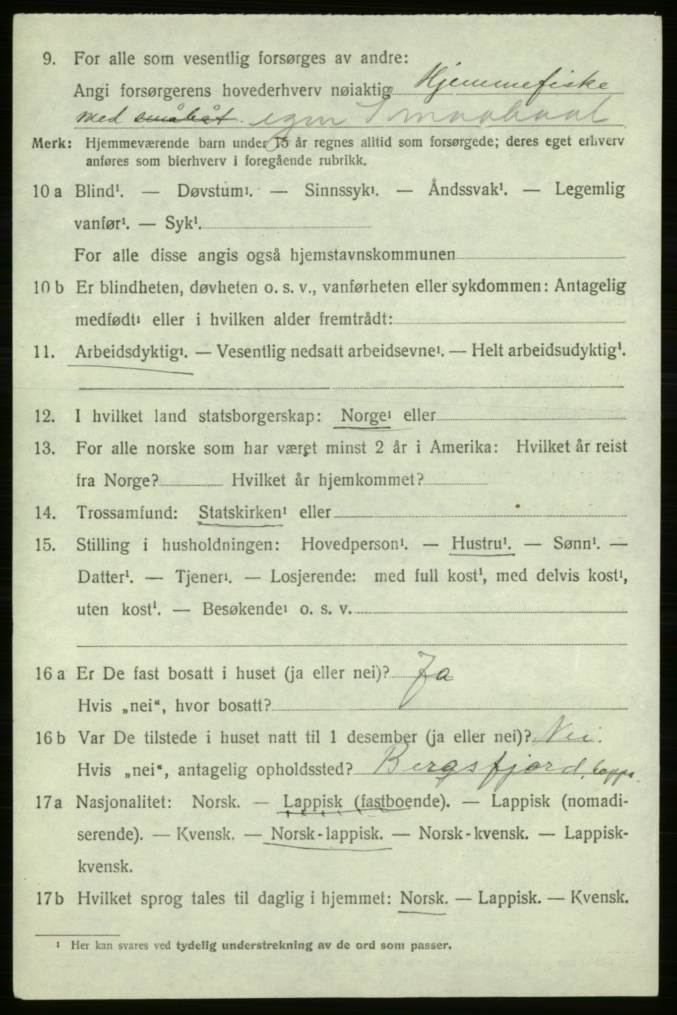 SATØ, Folketelling 1920 for 2014 Loppa herred, 1920, s. 993