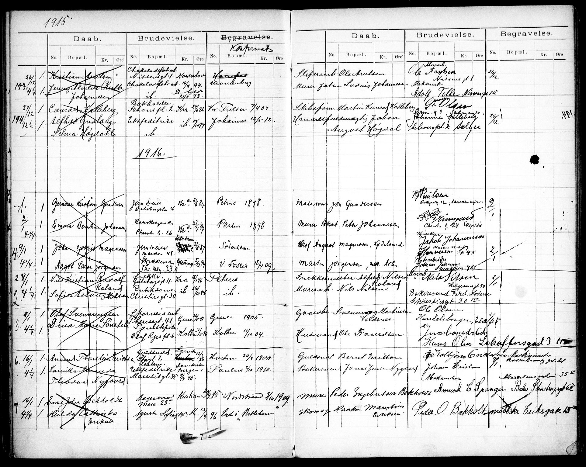 Paulus prestekontor Kirkebøker, AV/SAO-A-10871/H/Ha/L0002: Lysningsprotokoll nr. 2, 1914-1916
