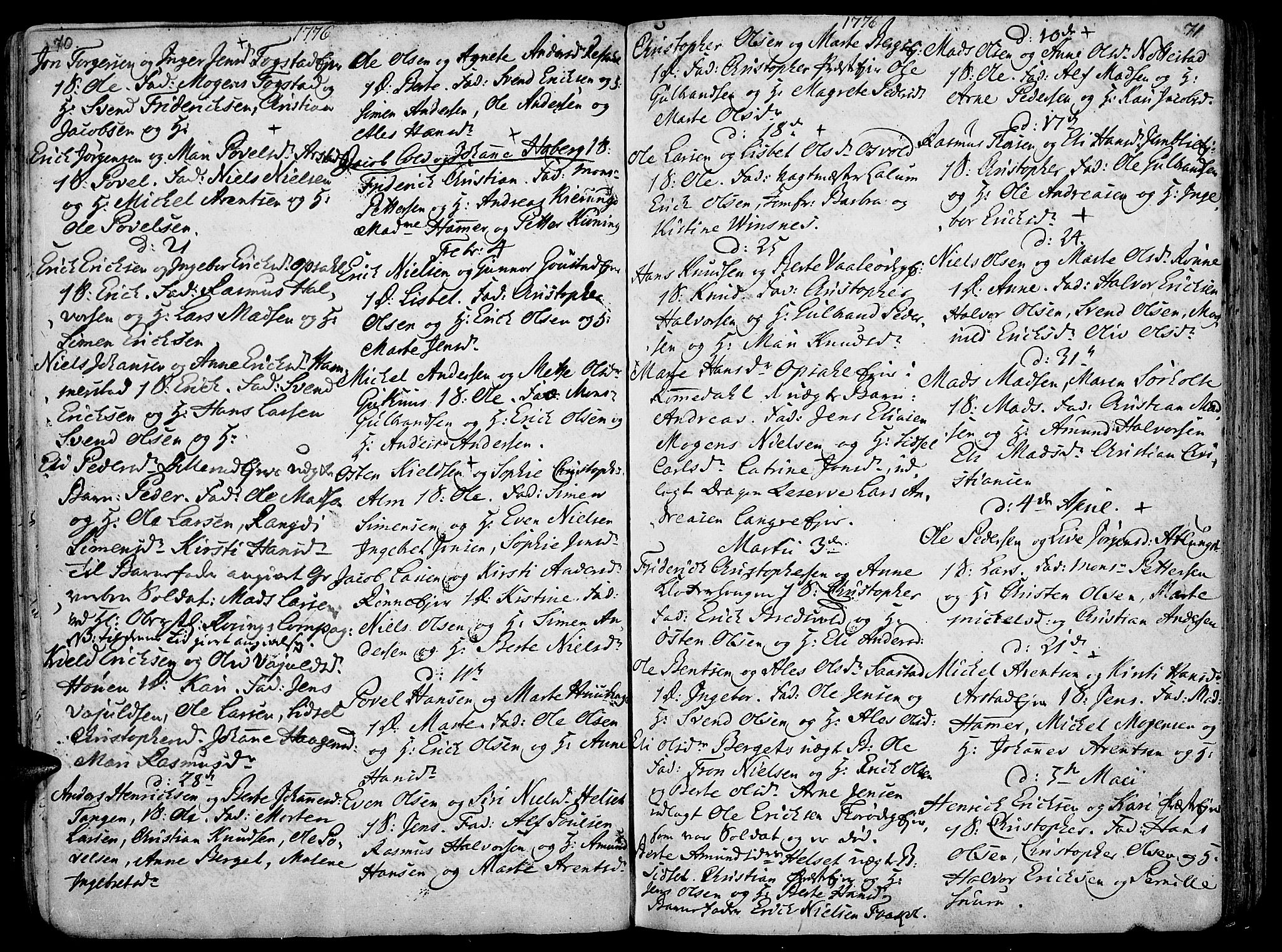 Stange prestekontor, AV/SAH-PREST-002/K/L0006: Ministerialbok nr. 6, 1762-1787, s. 70-71