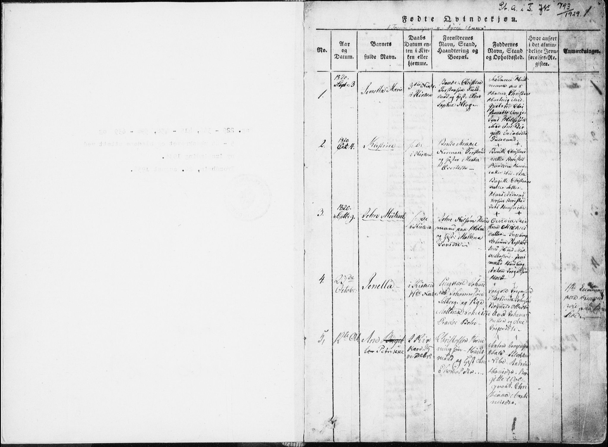 Tranøy sokneprestkontor, AV/SATØ-S-1313/I/Ia/Iaa/L0004kirke: Ministerialbok nr. 4, 1820-1829, s. 0-1