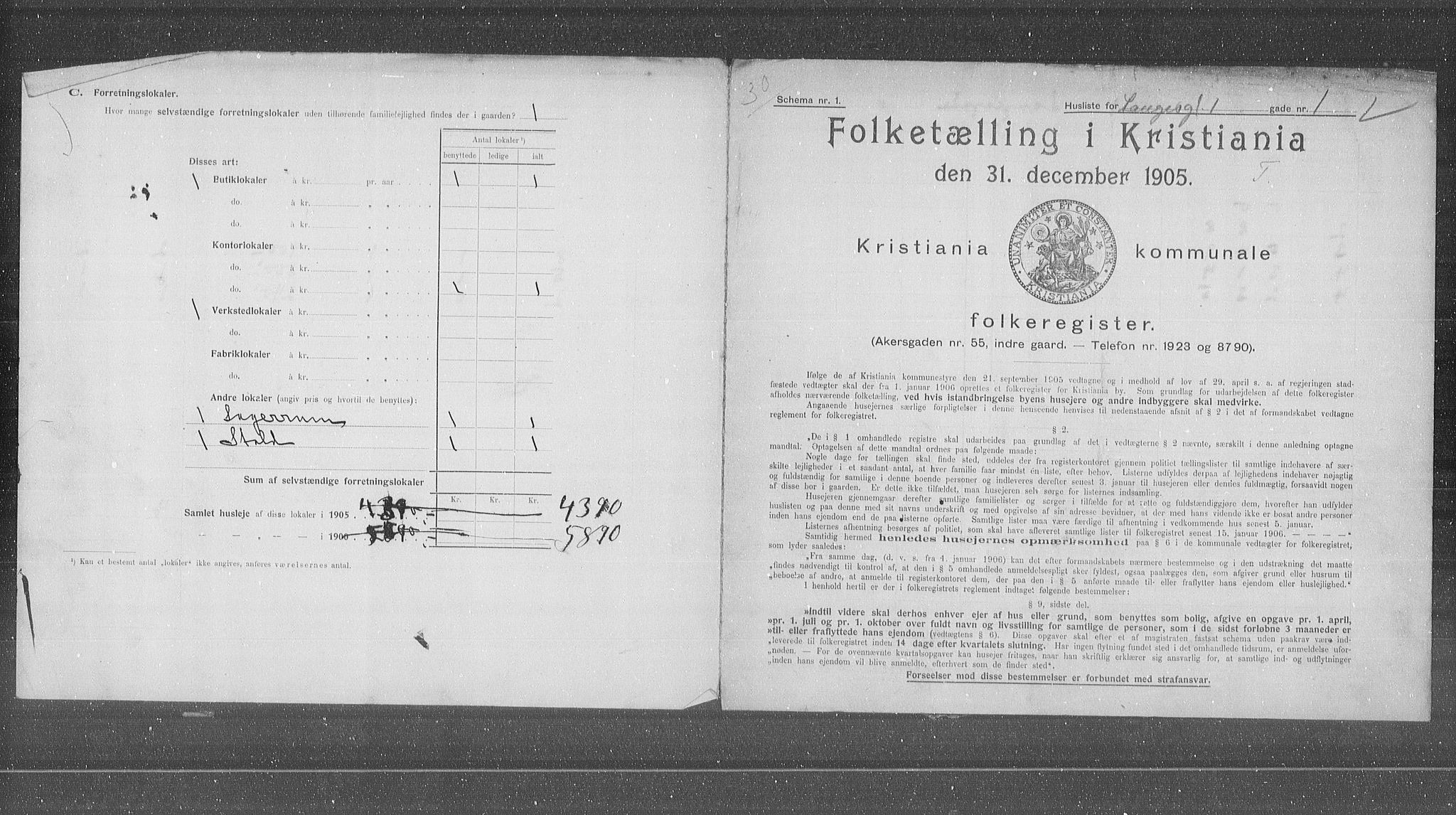 OBA, Kommunal folketelling 31.12.1905 for Kristiania kjøpstad, 1905, s. 30041