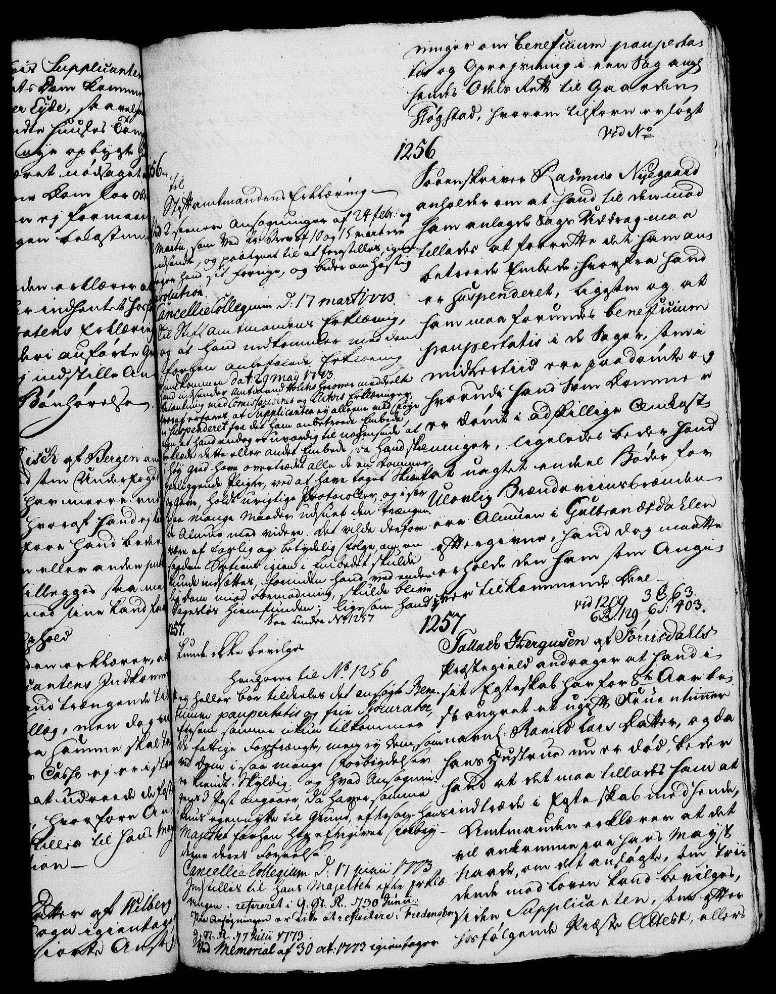 Danske Kanselli 1572-1799, AV/RA-EA-3023/H/Hc/Hca/L0002: Norske supplikker, 1772-1773