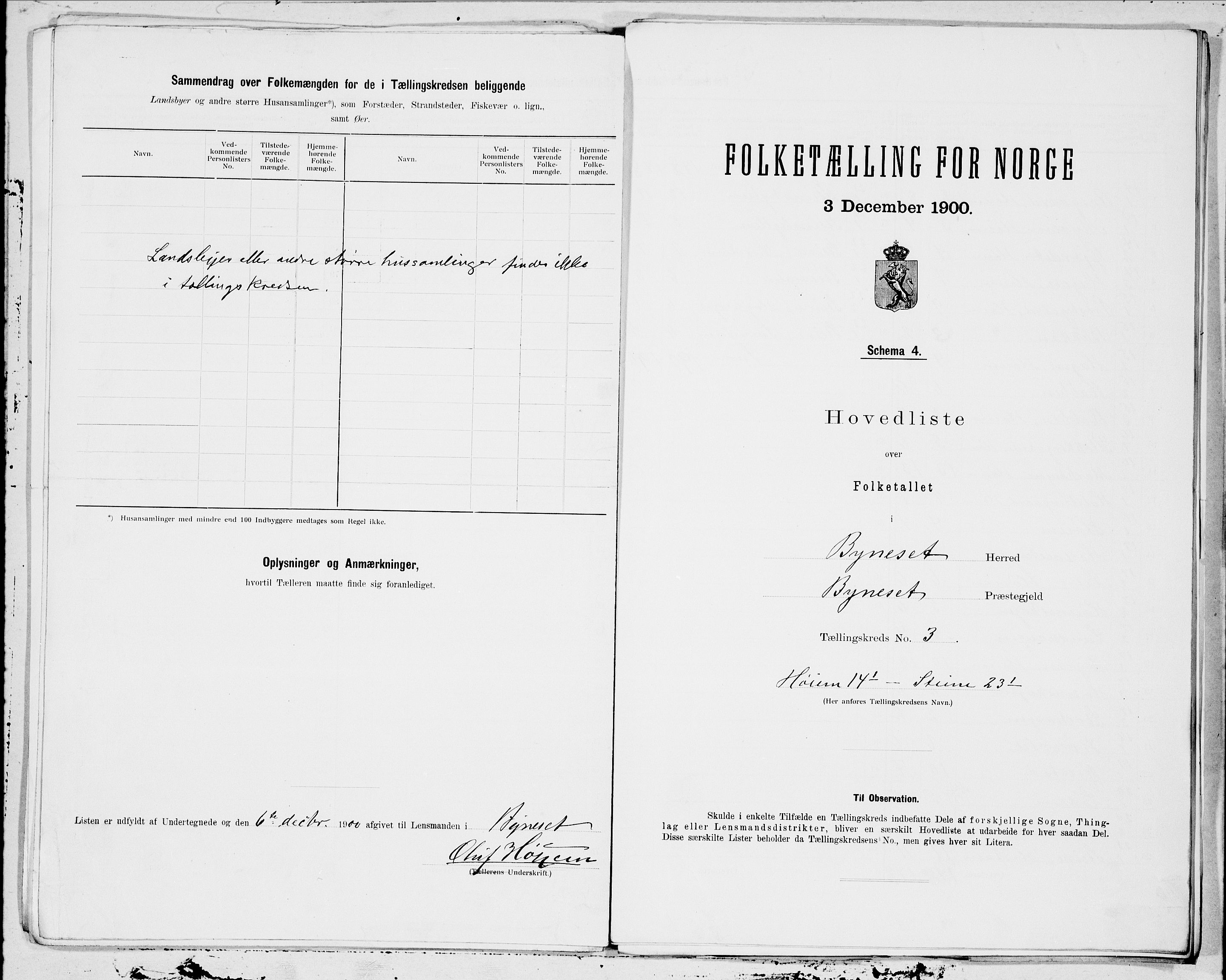 SAT, Folketelling 1900 for 1655 Byneset herred, 1900, s. 6