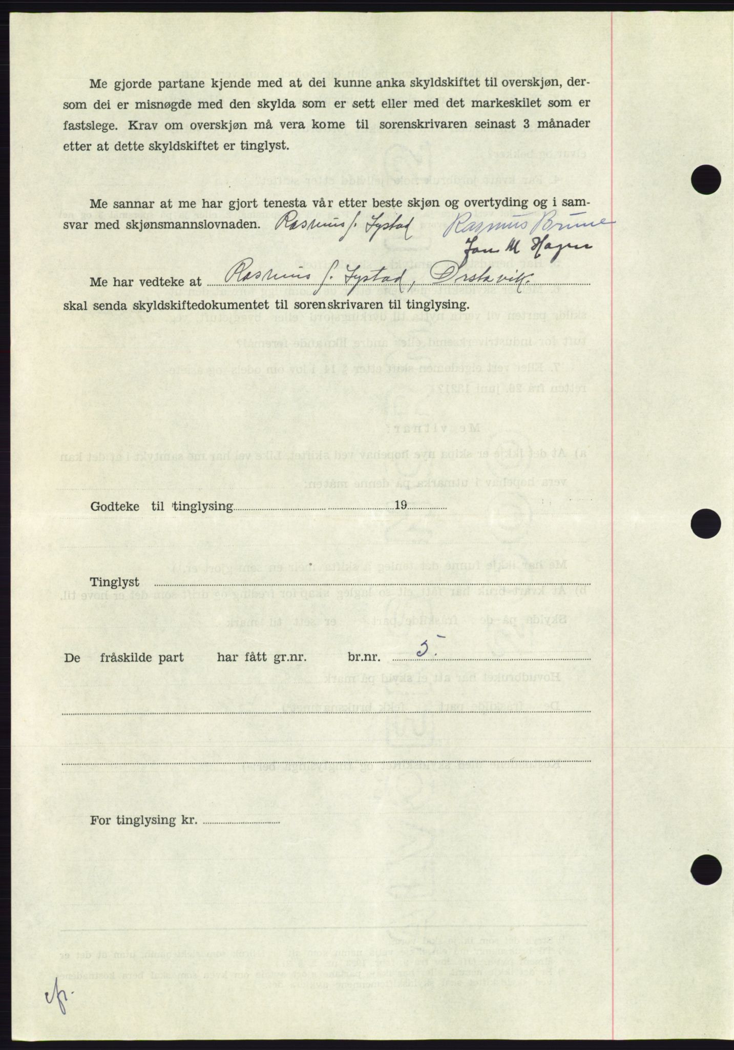 Søre Sunnmøre sorenskriveri, AV/SAT-A-4122/1/2/2C/L0100: Pantebok nr. 26A, 1954-1955, Dagboknr: 1026/1955