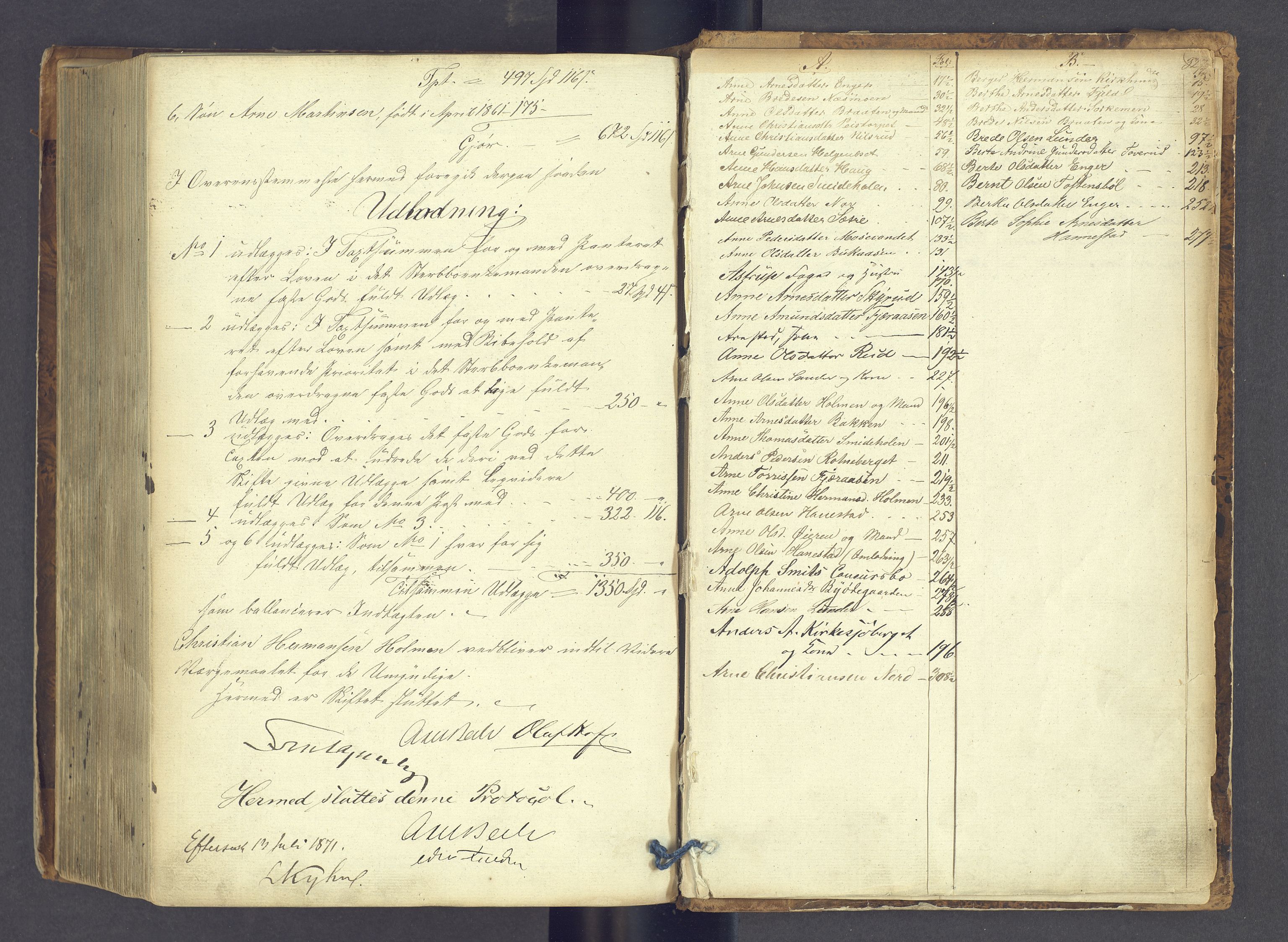 Solør tingrett, AV/SAH-TING-008/J/Jc/L0001: Skifteutlodningsprotokoll - Grue, 1848-1868, s. 326b-327a