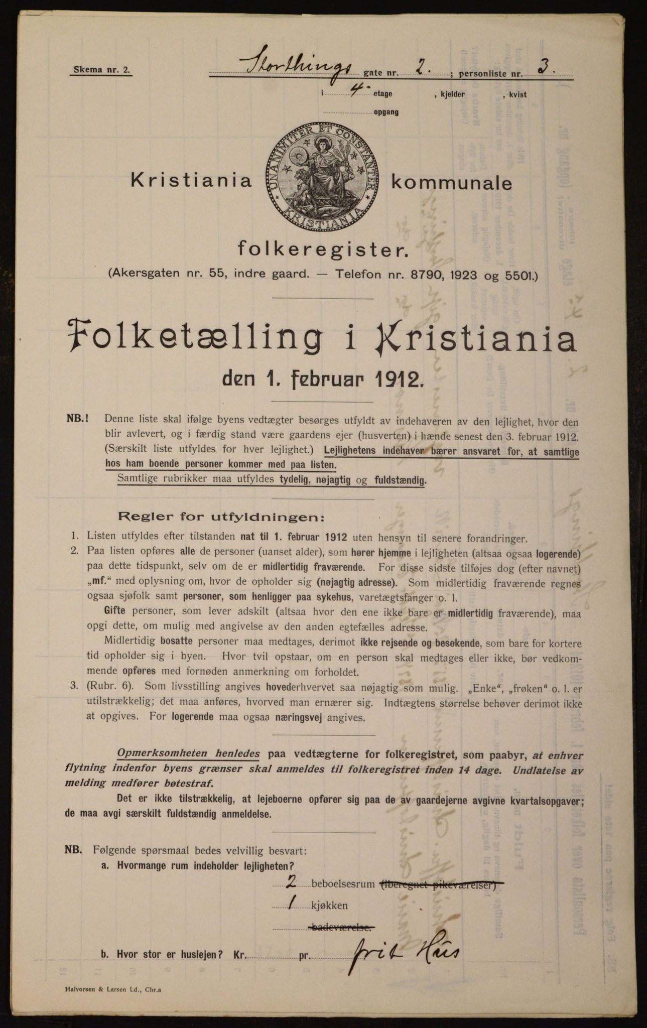 OBA, Kommunal folketelling 1.2.1912 for Kristiania, 1912, s. 103570