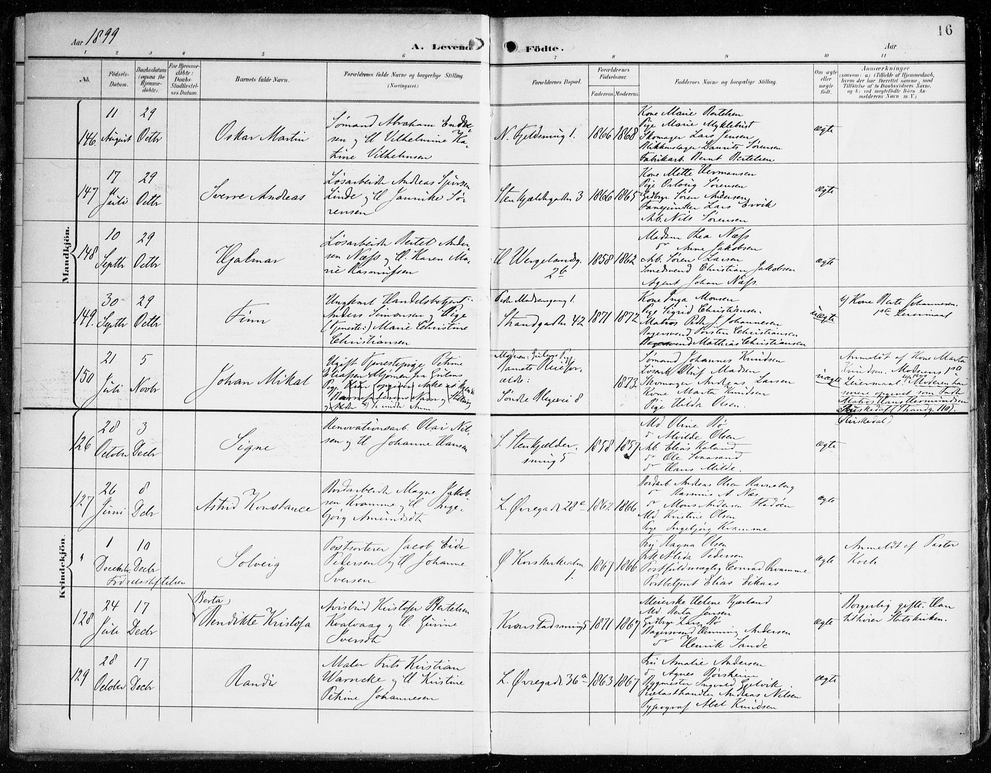 Korskirken sokneprestembete, AV/SAB-A-76101/H/Haa/L0023: Ministerialbok nr. B 9, 1899-1908, s. 16