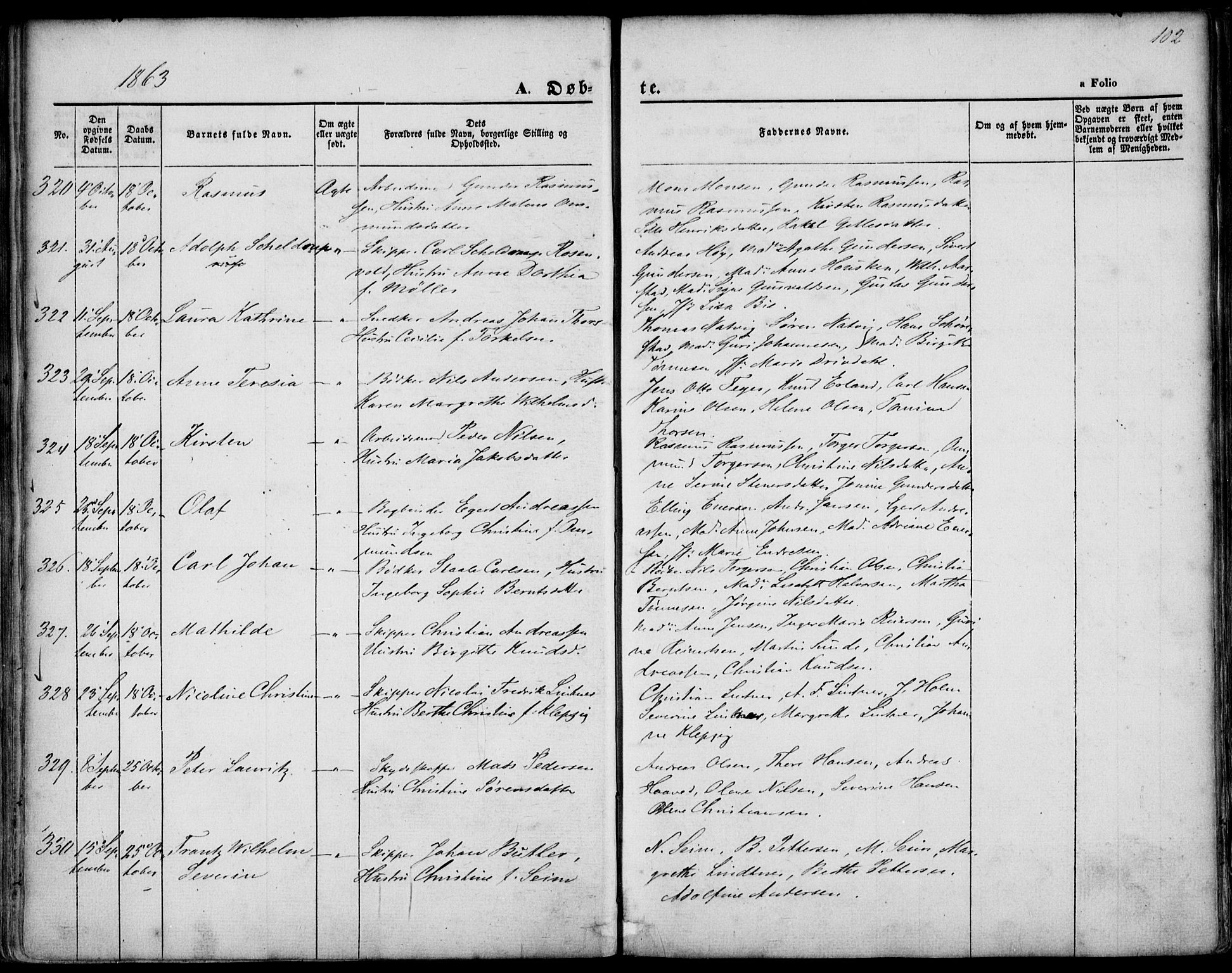 St. Petri sokneprestkontor, AV/SAST-A-101813/001/30/30BA/L0001: Ministerialbok nr. A 1, 1861-1868, s. 102
