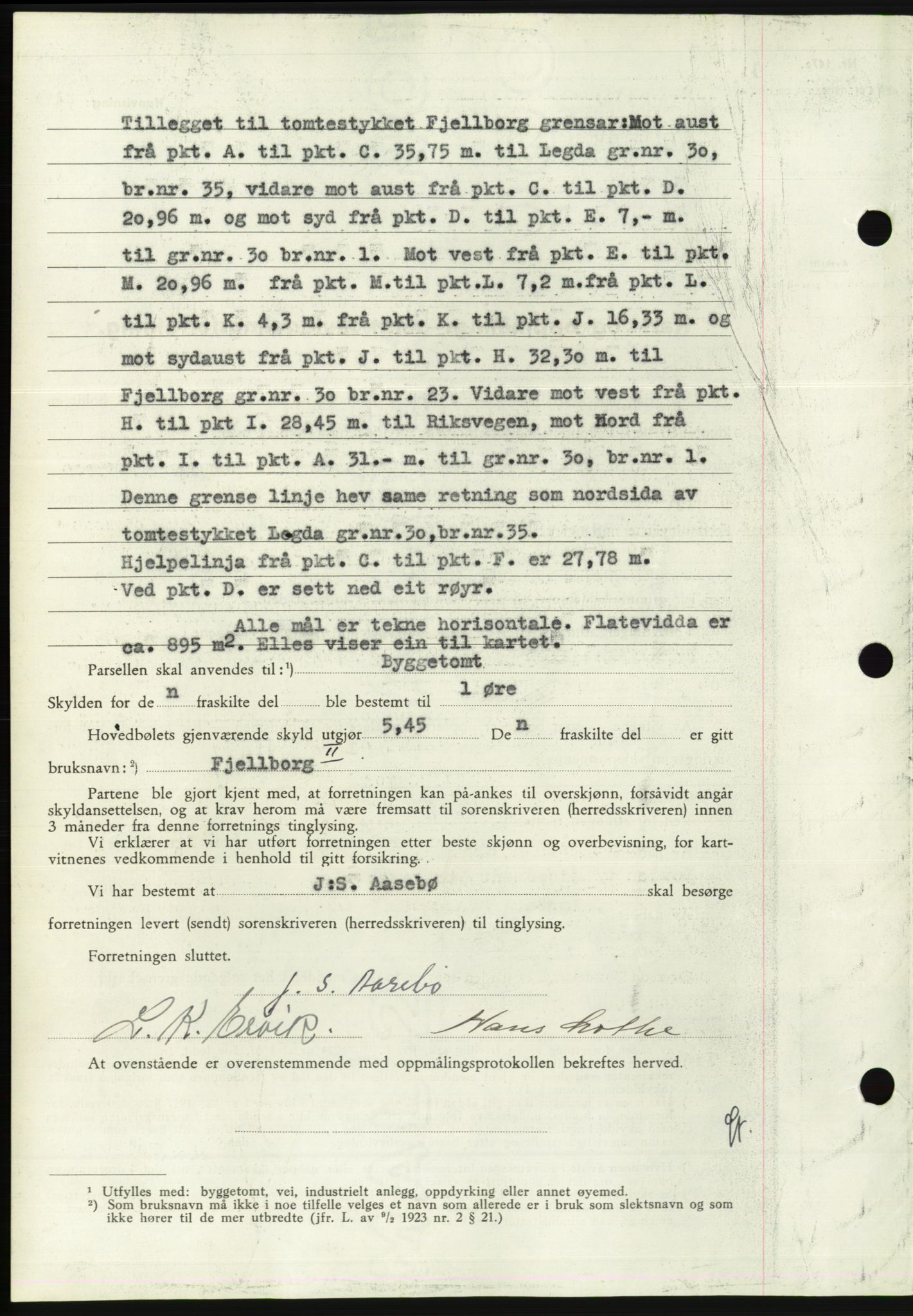 Søre Sunnmøre sorenskriveri, AV/SAT-A-4122/1/2/2C/L0075: Pantebok nr. 1A, 1943-1943, Dagboknr: 274/1943