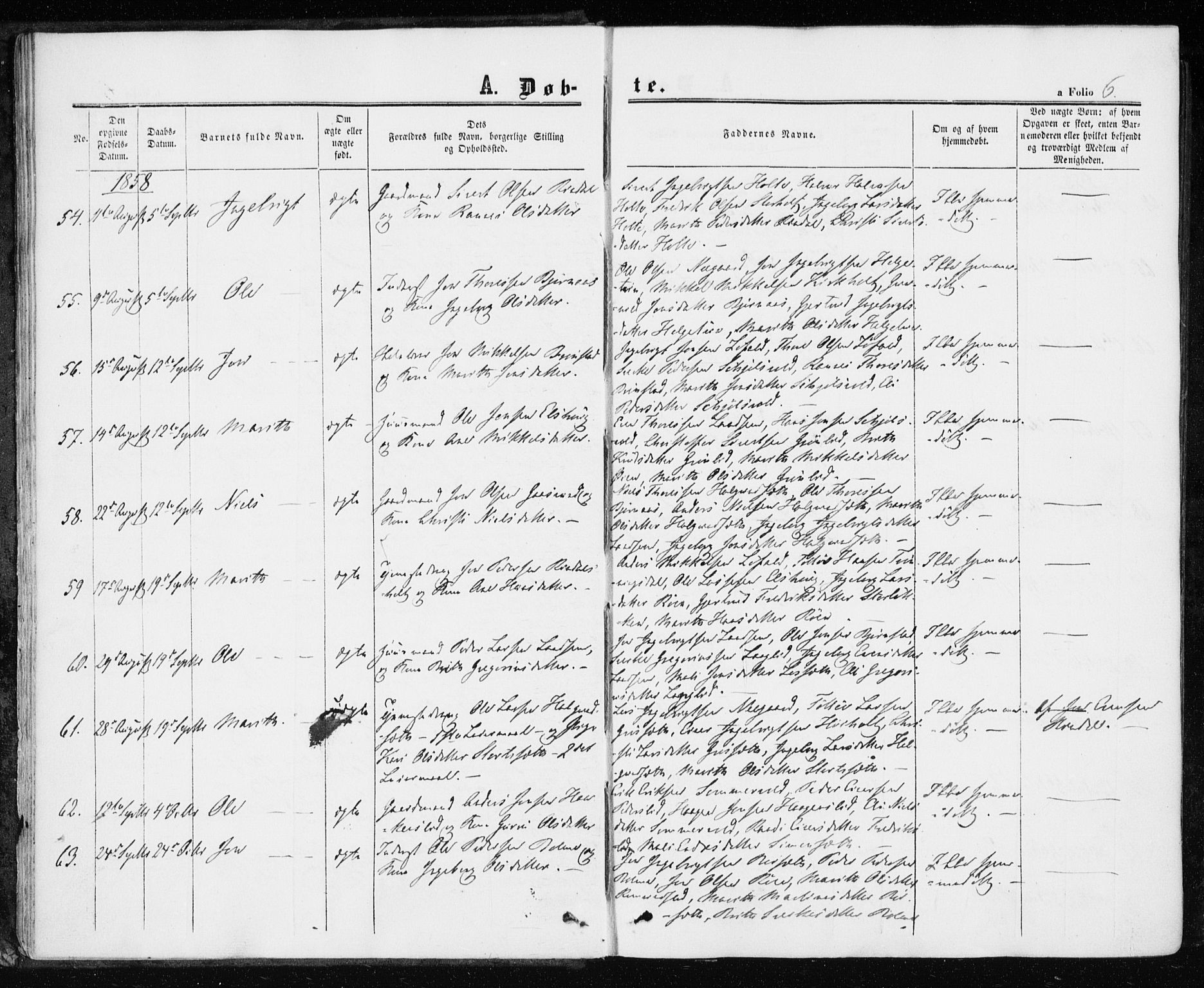 Ministerialprotokoller, klokkerbøker og fødselsregistre - Møre og Romsdal, AV/SAT-A-1454/598/L1067: Ministerialbok nr. 598A01, 1858-1871, s. 6