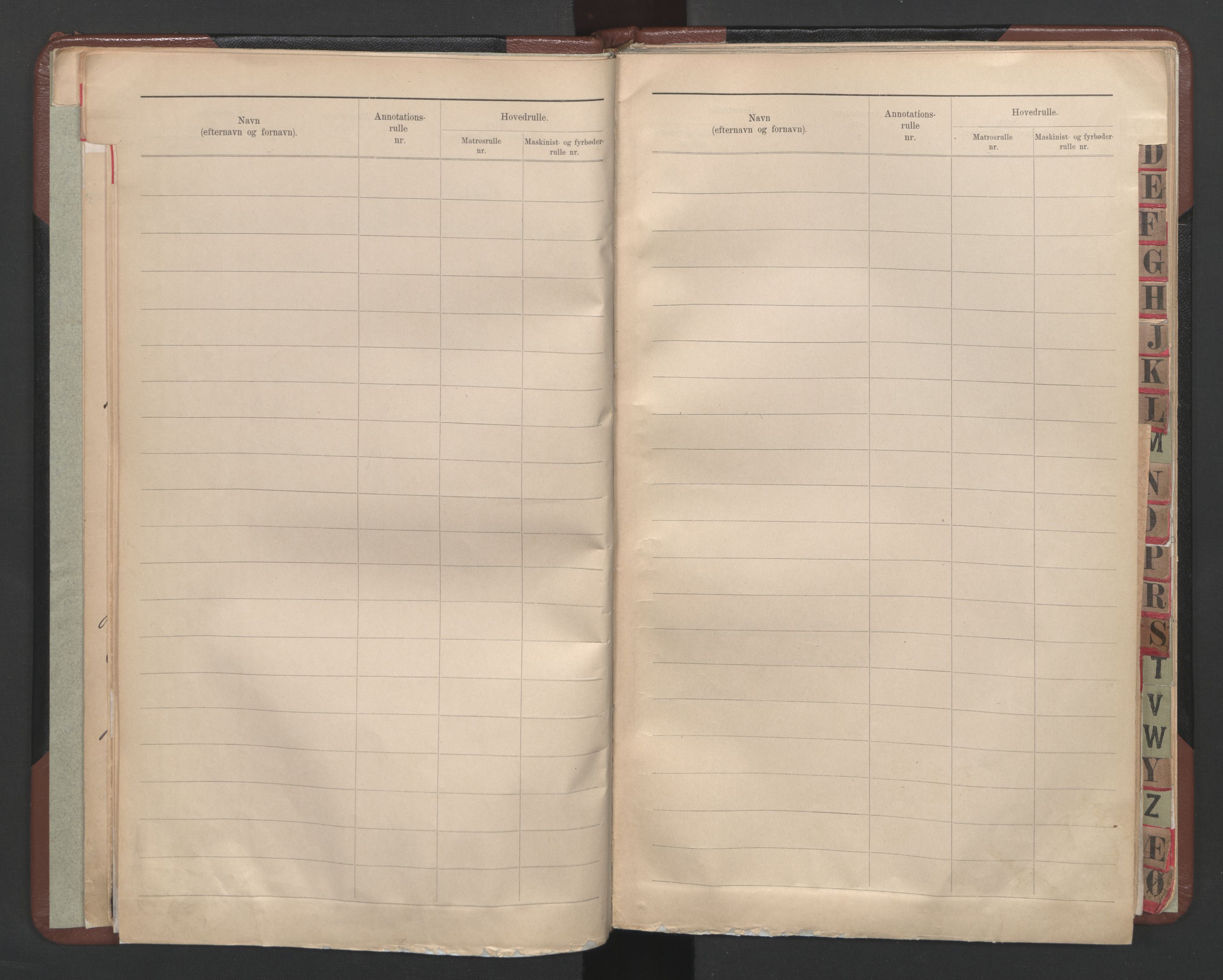 Arendal mønstringskrets, SAK/2031-0012/F/Fb/L0028: Register til annotasjonsrulle og hovedrulle A og B, S-26, 1902-1948, s. 16