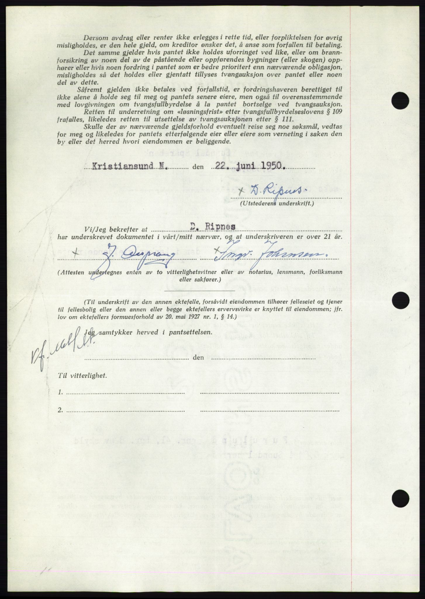 Nordmøre sorenskriveri, AV/SAT-A-4132/1/2/2Ca: Pantebok nr. B105, 1950-1950, Dagboknr: 2131/1950