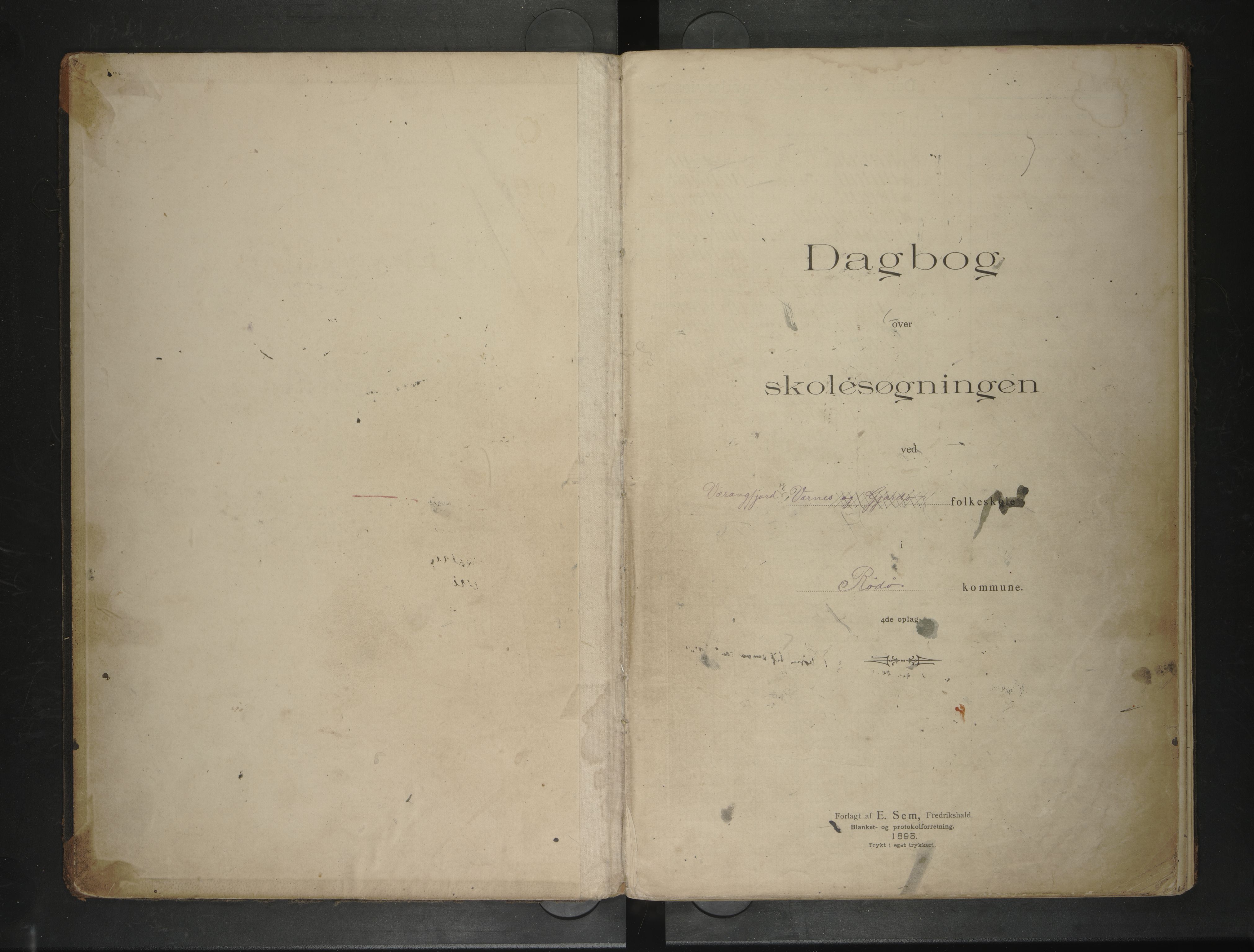 Rødøy kommune. Ymse skolekretser , AIN/K-18360.510.04/F/Fa/L0033: Skoledagbok:Gjærøy/Værnes/Værangfjord, 1896-1907