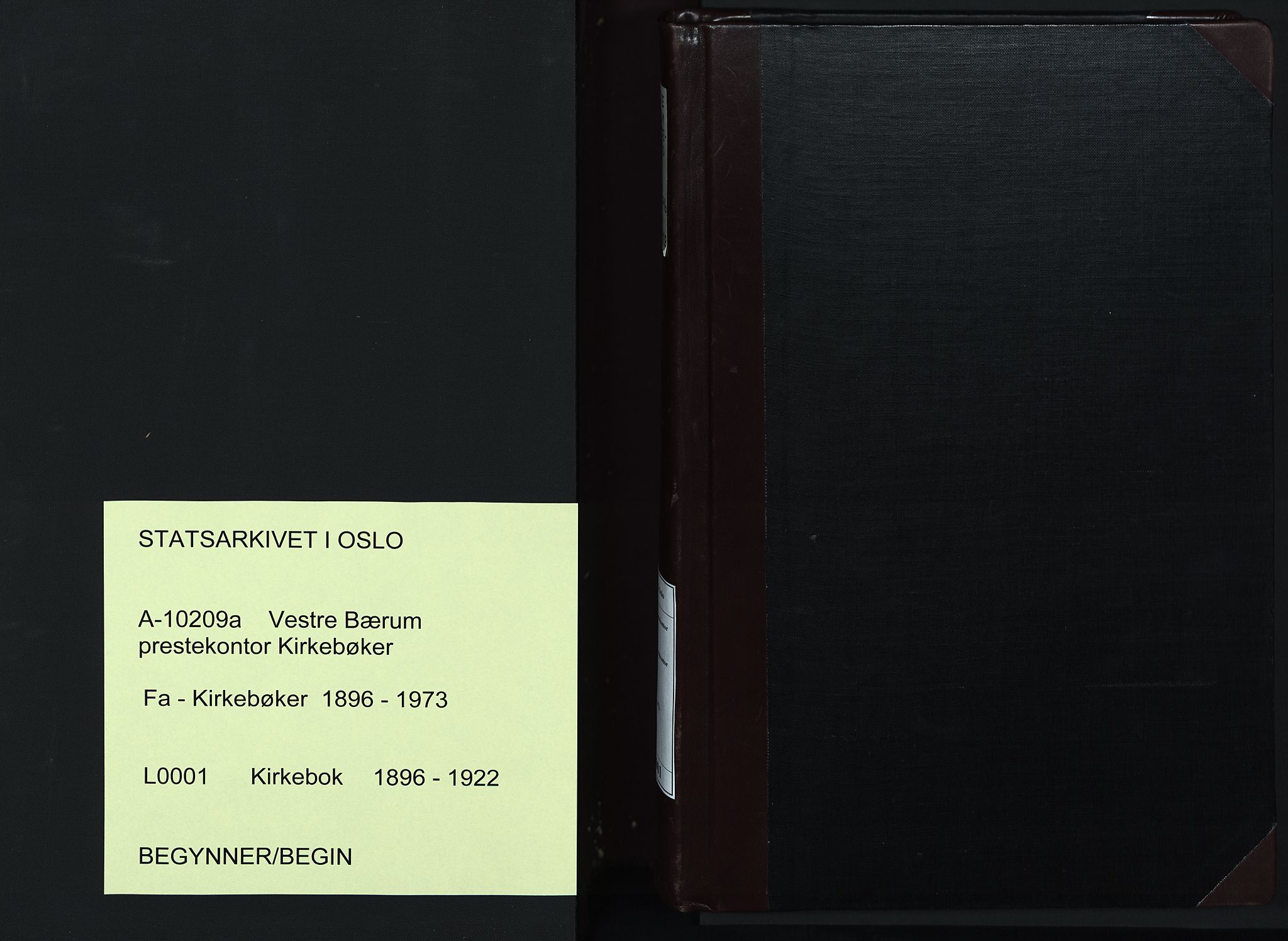 Vestre Bærum prestekontor Kirkebøker, SAO/A-10209a/F/Fa/L0001: Ministerialbok nr. 1, 1896-1923