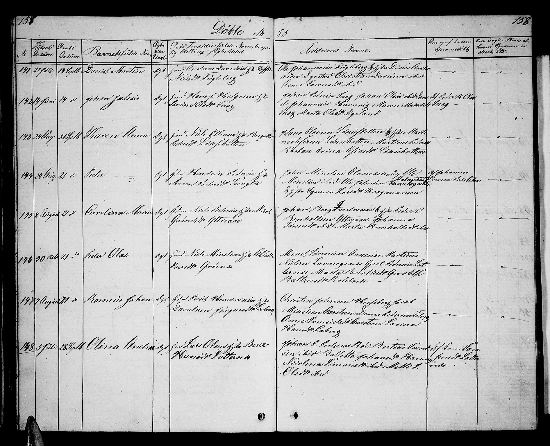 Ibestad sokneprestembete, AV/SATØ-S-0077/H/Ha/Hab/L0004klokker: Klokkerbok nr. 4, 1852-1860, s. 157-158