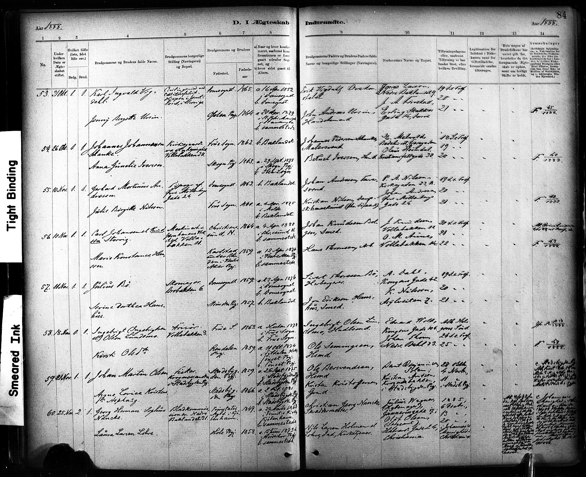 Ministerialprotokoller, klokkerbøker og fødselsregistre - Sør-Trøndelag, SAT/A-1456/604/L0189: Ministerialbok nr. 604A10, 1878-1892, s. 84