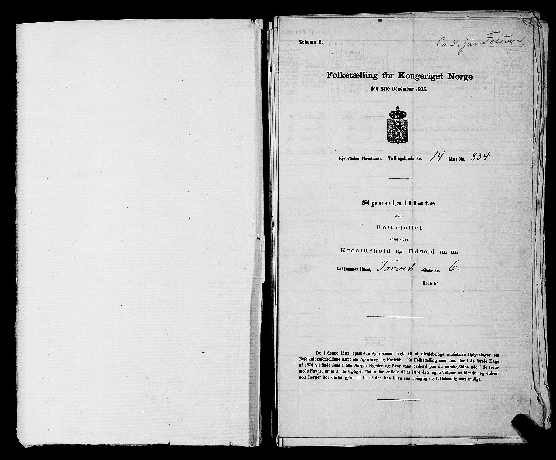RA, Folketelling 1875 for 0301 Kristiania kjøpstad, 1875, s. 2568