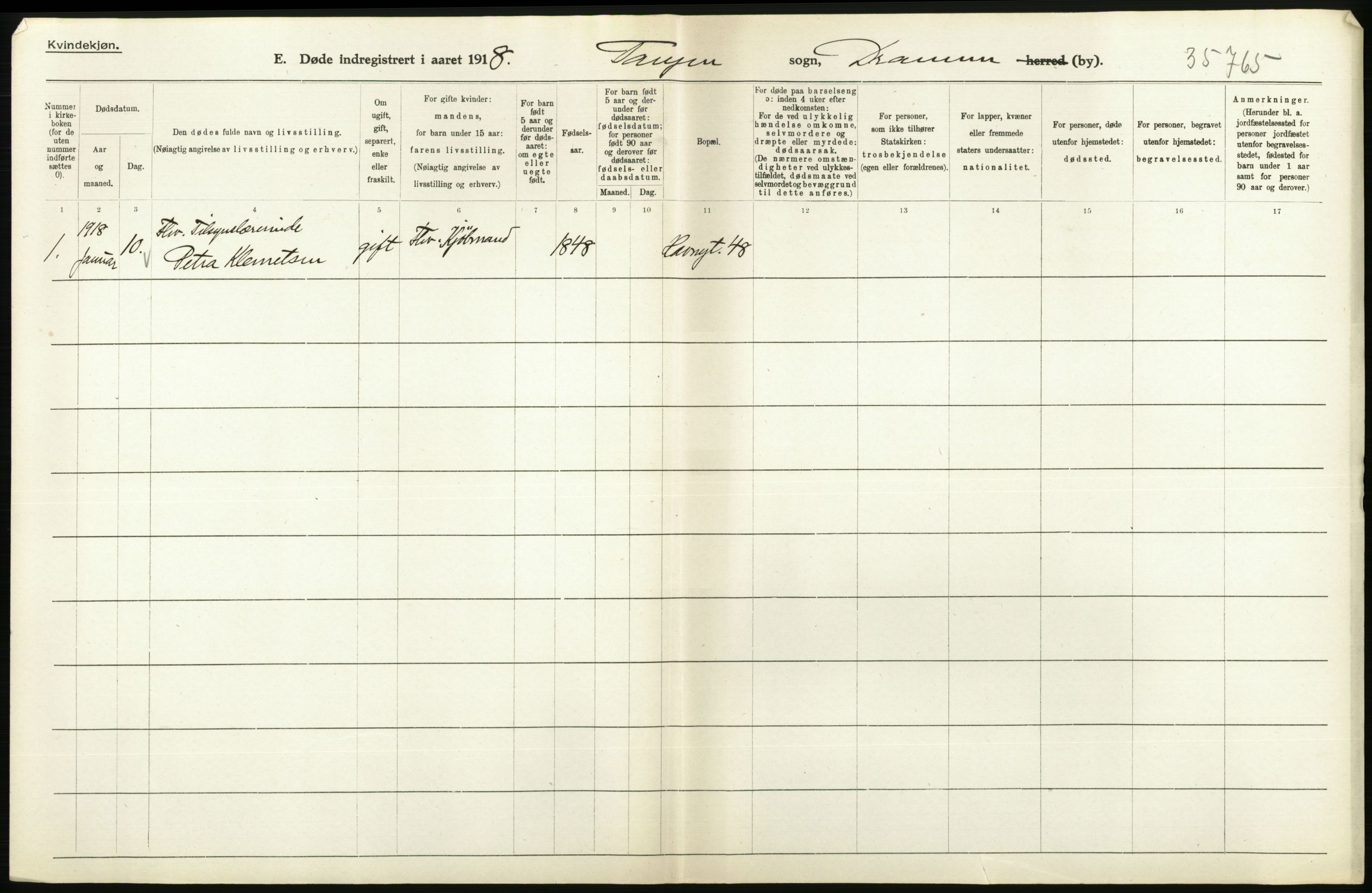 Statistisk sentralbyrå, Sosiodemografiske emner, Befolkning, AV/RA-S-2228/D/Df/Dfb/Dfbh/L0020: Buskerud fylke: Døde. Bygder og byer., 1918, s. 582