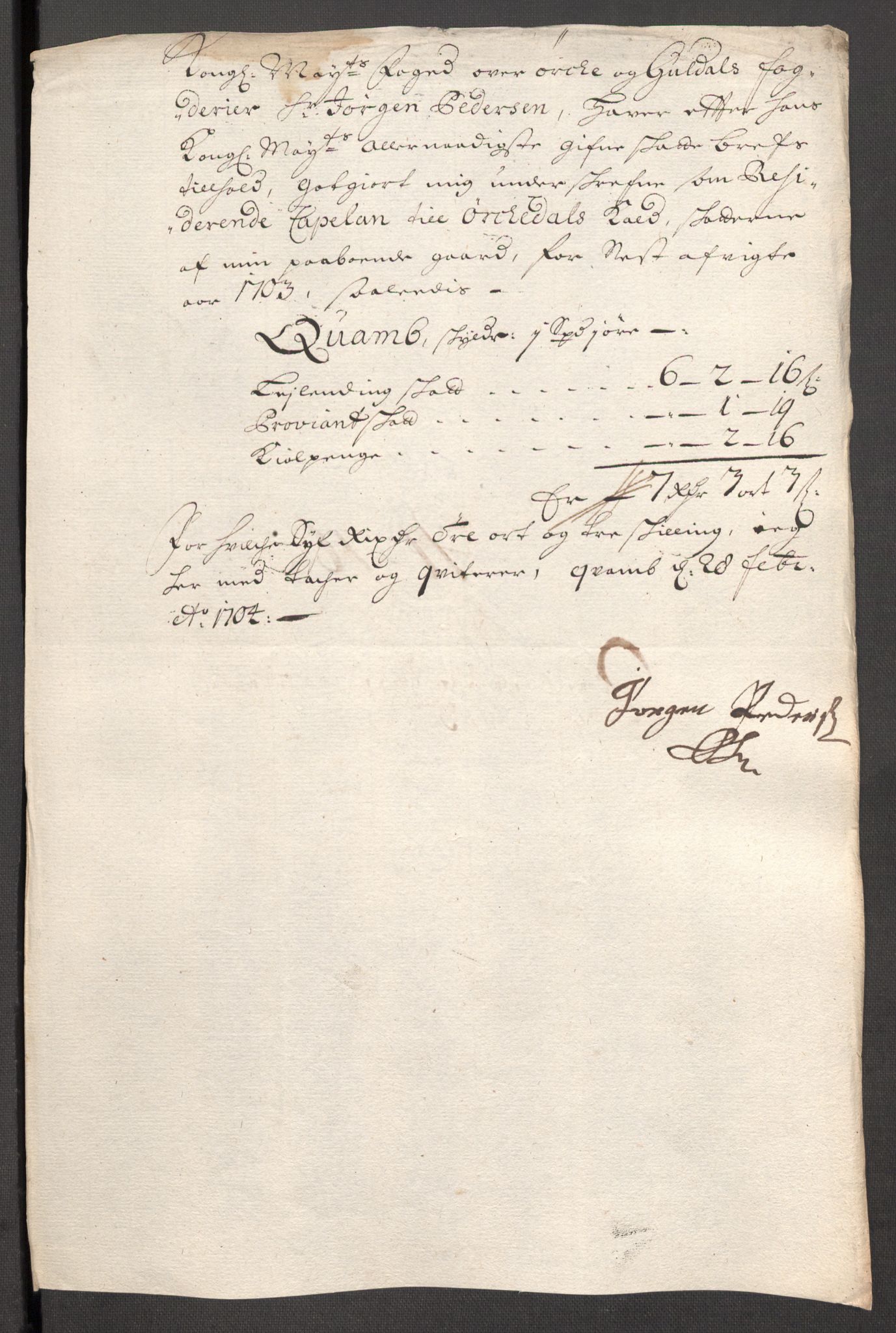 Rentekammeret inntil 1814, Reviderte regnskaper, Fogderegnskap, RA/EA-4092/R60/L3953: Fogderegnskap Orkdal og Gauldal, 1703, s. 181