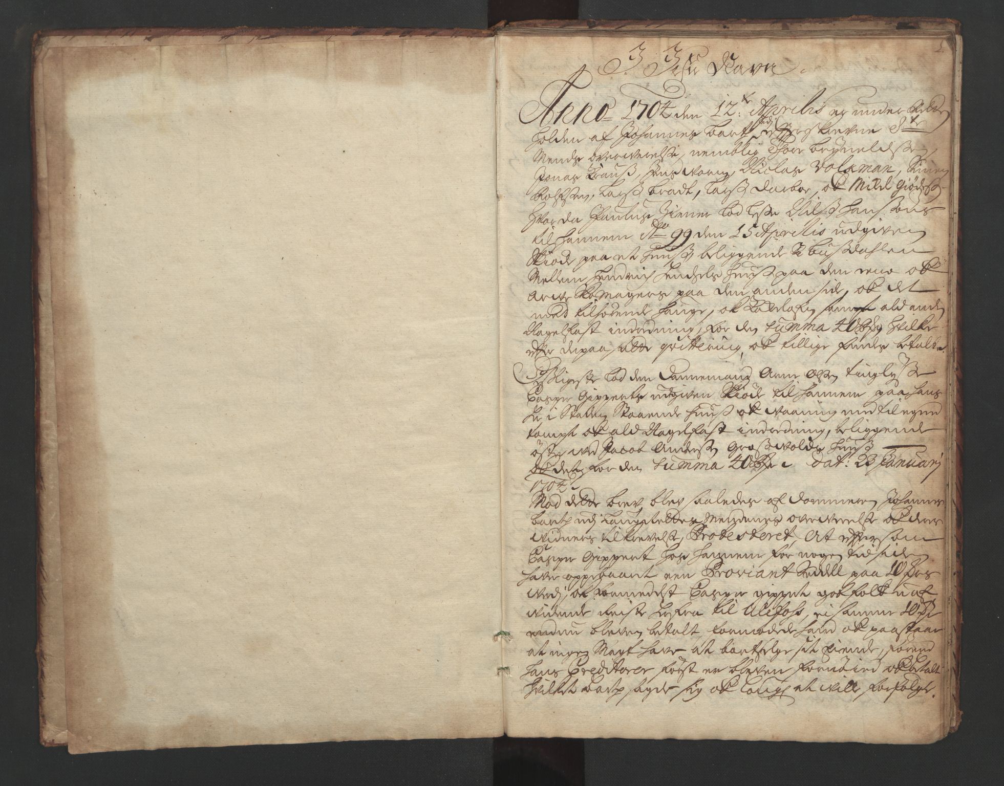 Sønnafjelske bergamt , SAKO/EA-5262/G/Gd/L0002: Domsprotokoll, 1704, s. 1