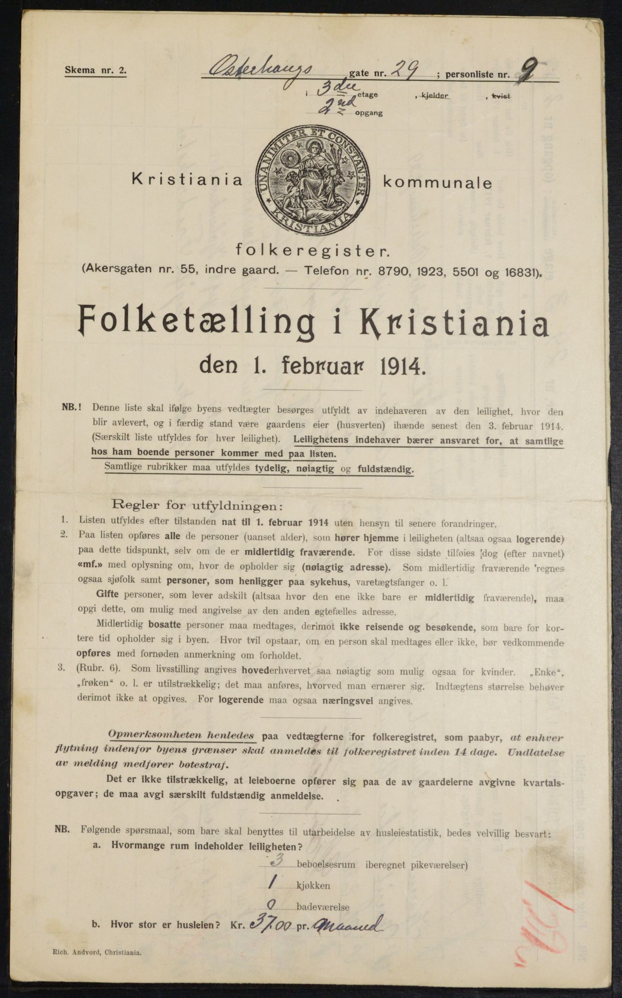 OBA, Kommunal folketelling 1.2.1914 for Kristiania, 1914, s. 77813